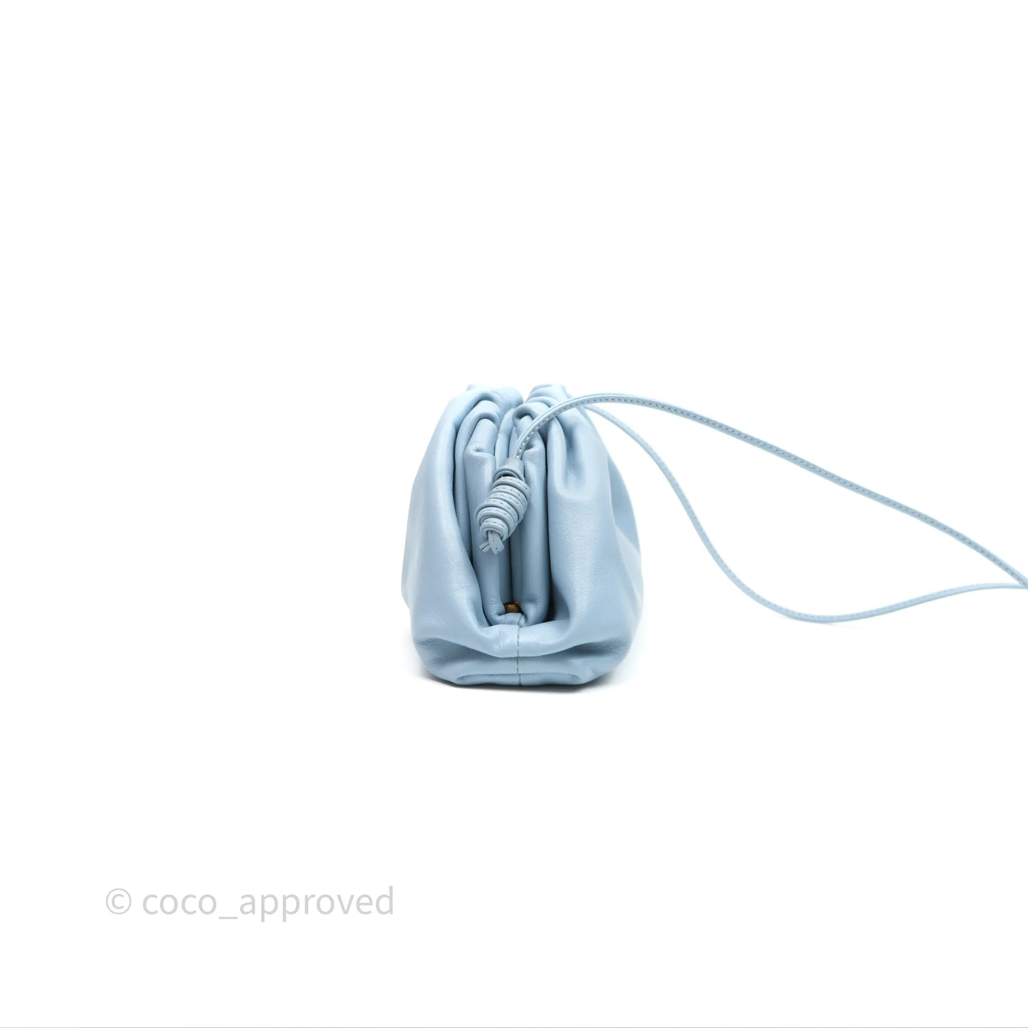 Bottega Veneta The Mini Pouch Ice Blue Calfskin