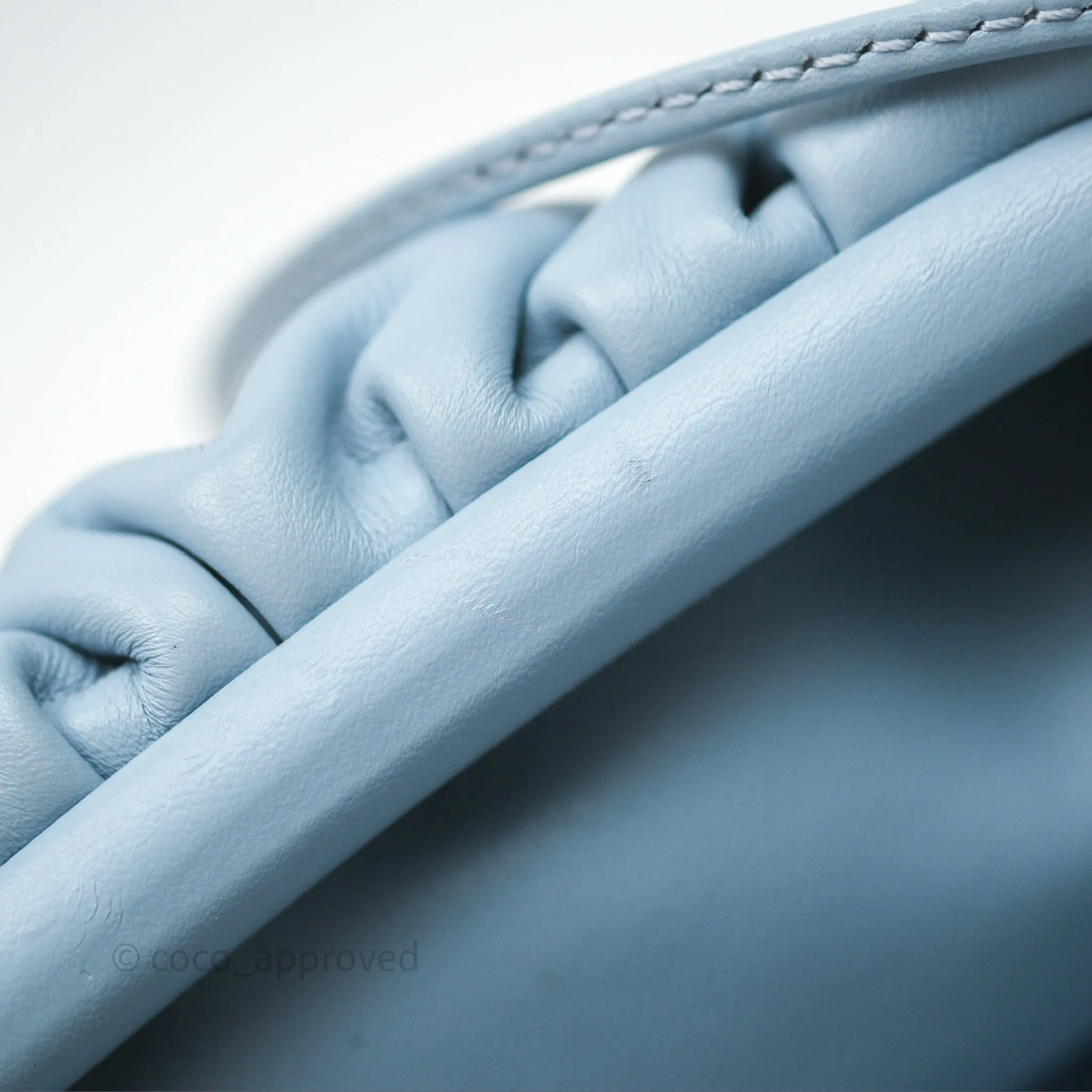 Bottega Veneta The Mini Pouch Ice Blue Calfskin