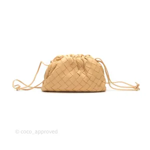 Bottega Veneta The Mini Pouch Intrecciato Lambskin Beige