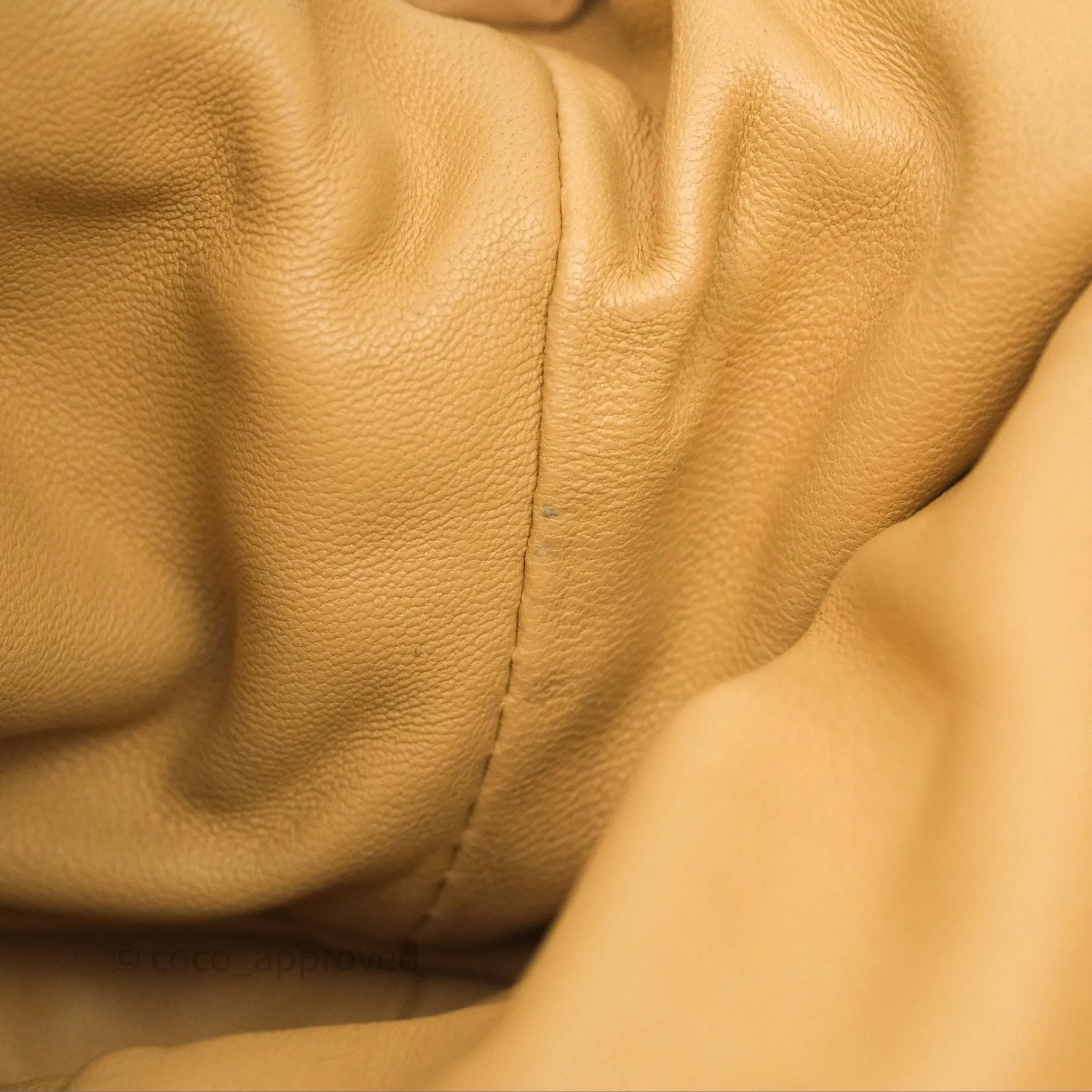 Bottega Veneta The Mini Pouch Intrecciato Lambskin Beige