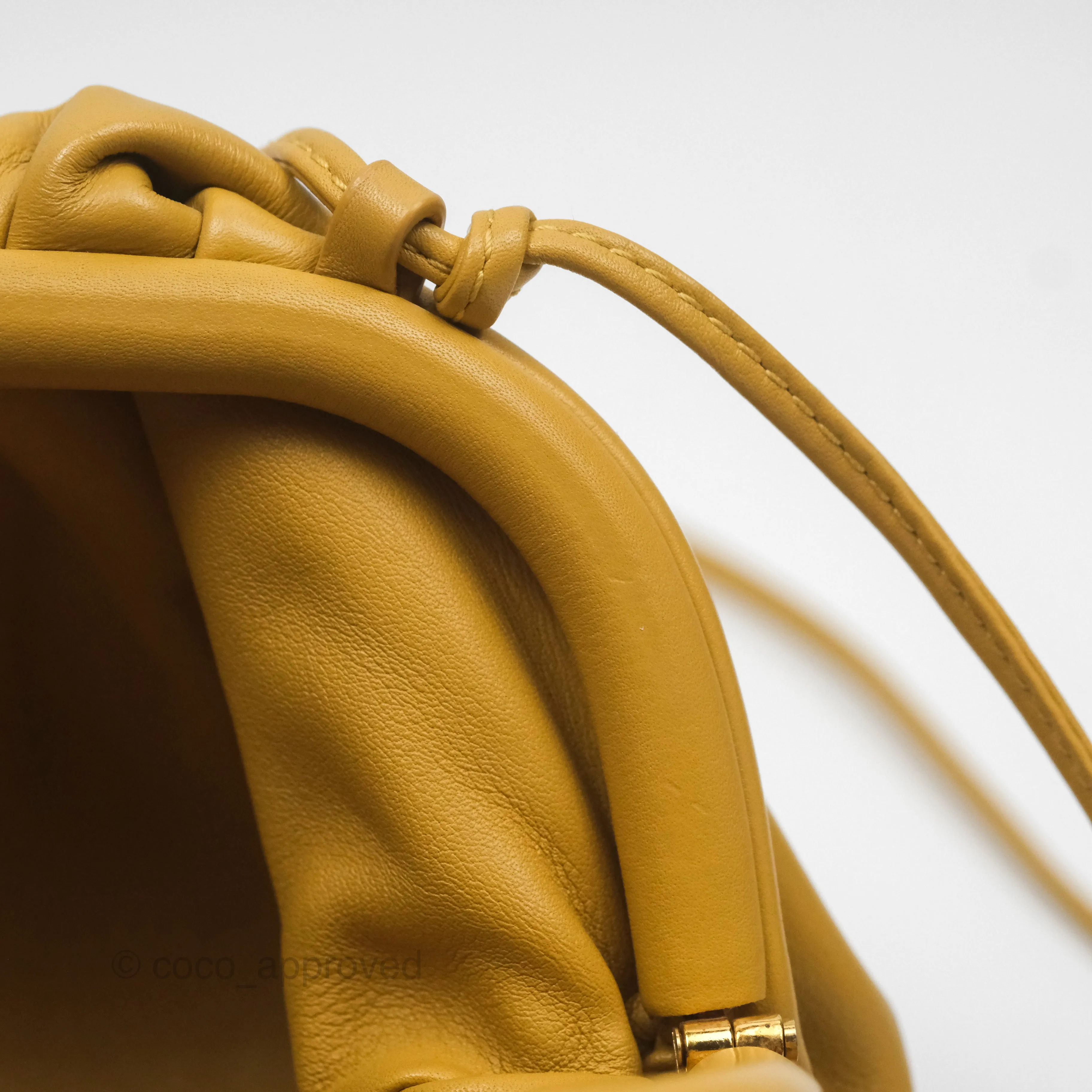 Bottega Veneta The Mini Pouch Mustard Calfskin