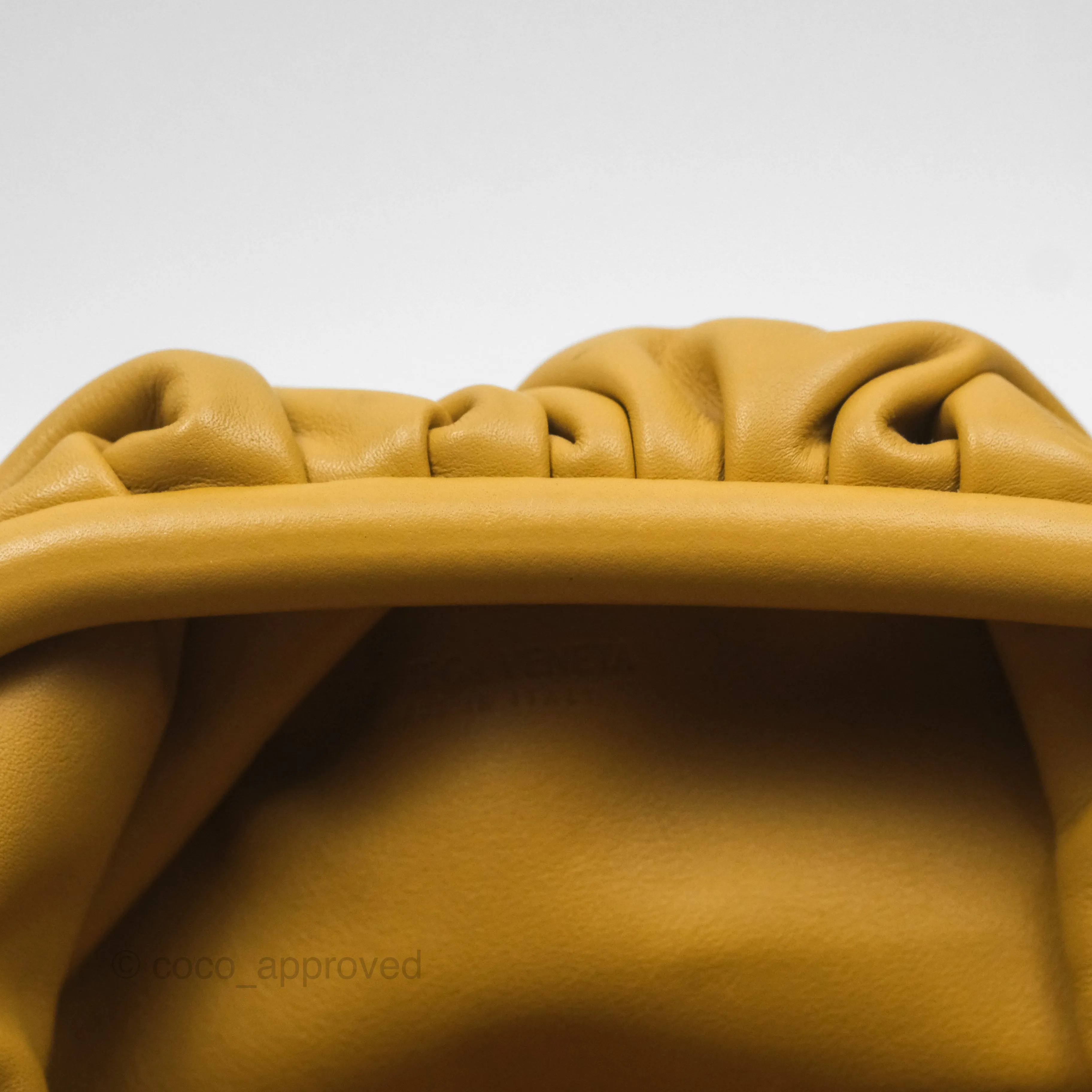 Bottega Veneta The Mini Pouch Mustard Calfskin