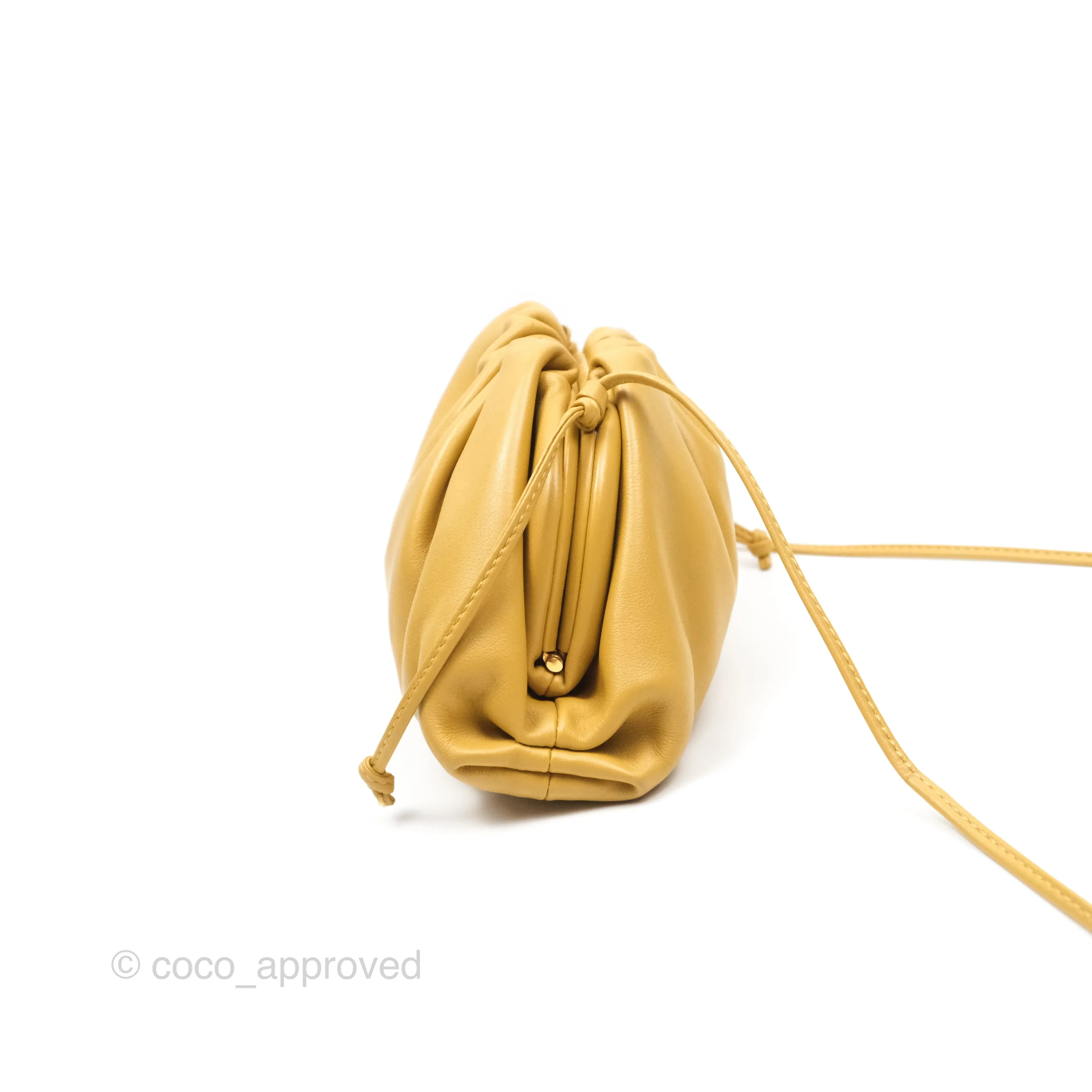 Bottega Veneta The Mini Pouch Mustard Calfskin