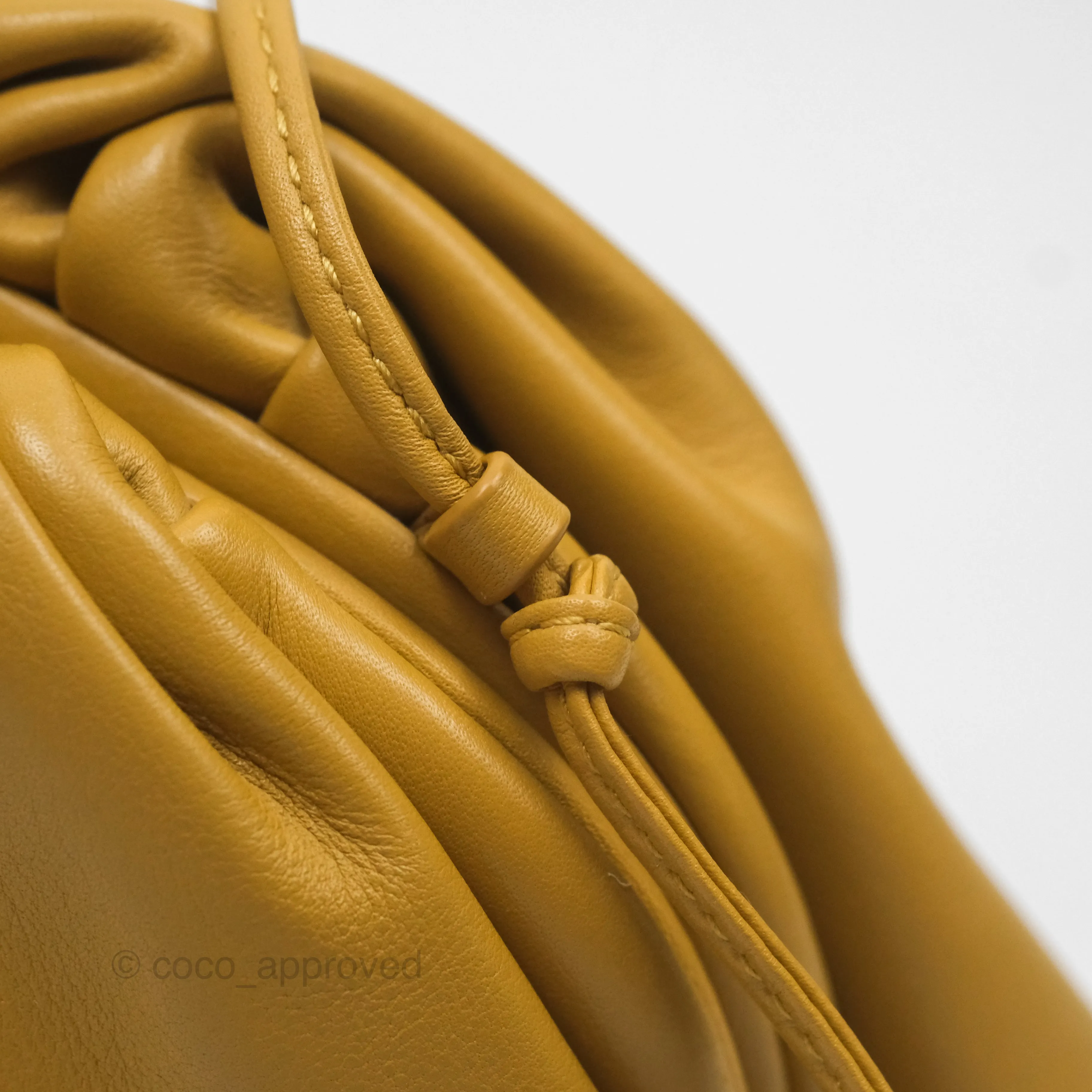 Bottega Veneta The Mini Pouch Mustard Calfskin