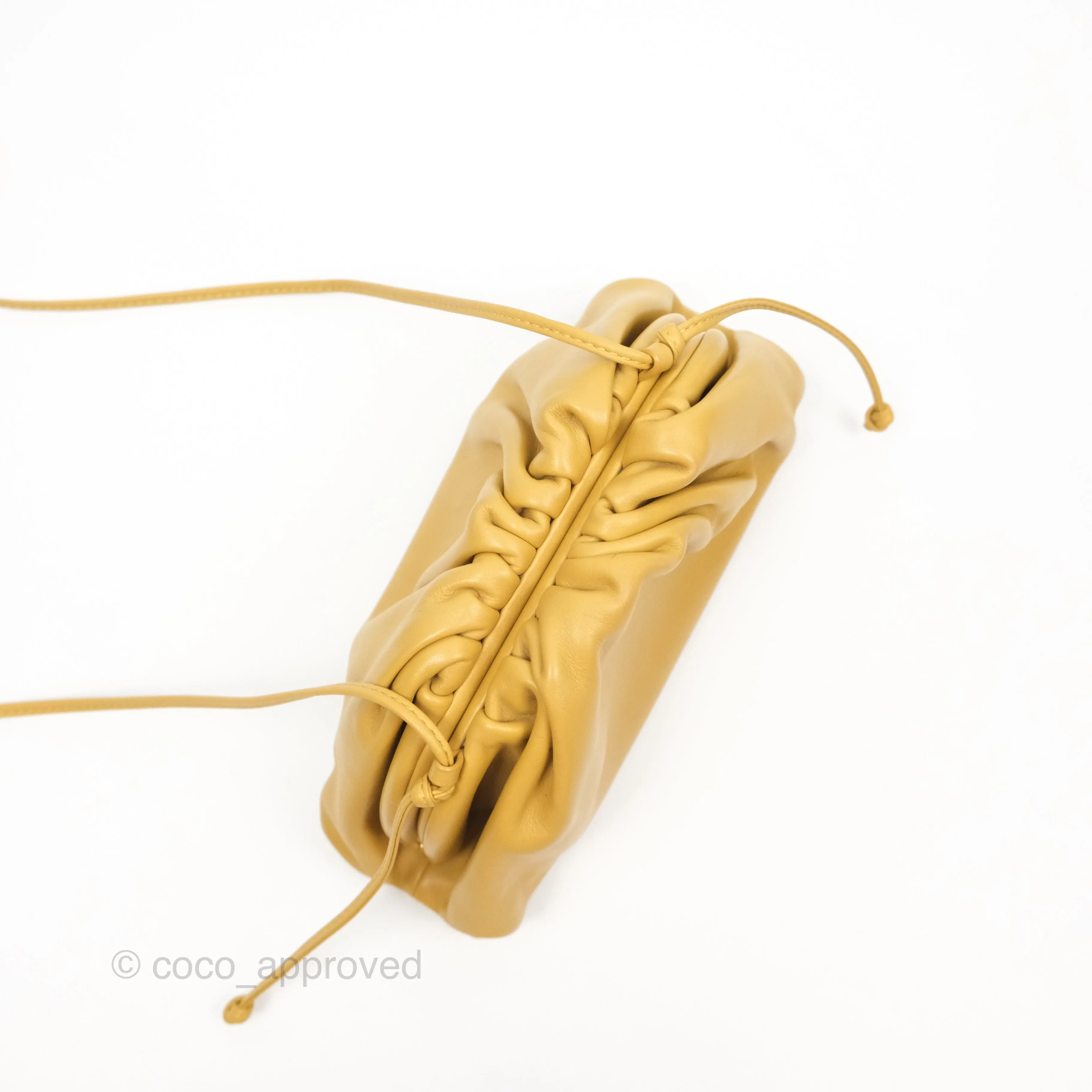 Bottega Veneta The Mini Pouch Mustard Calfskin