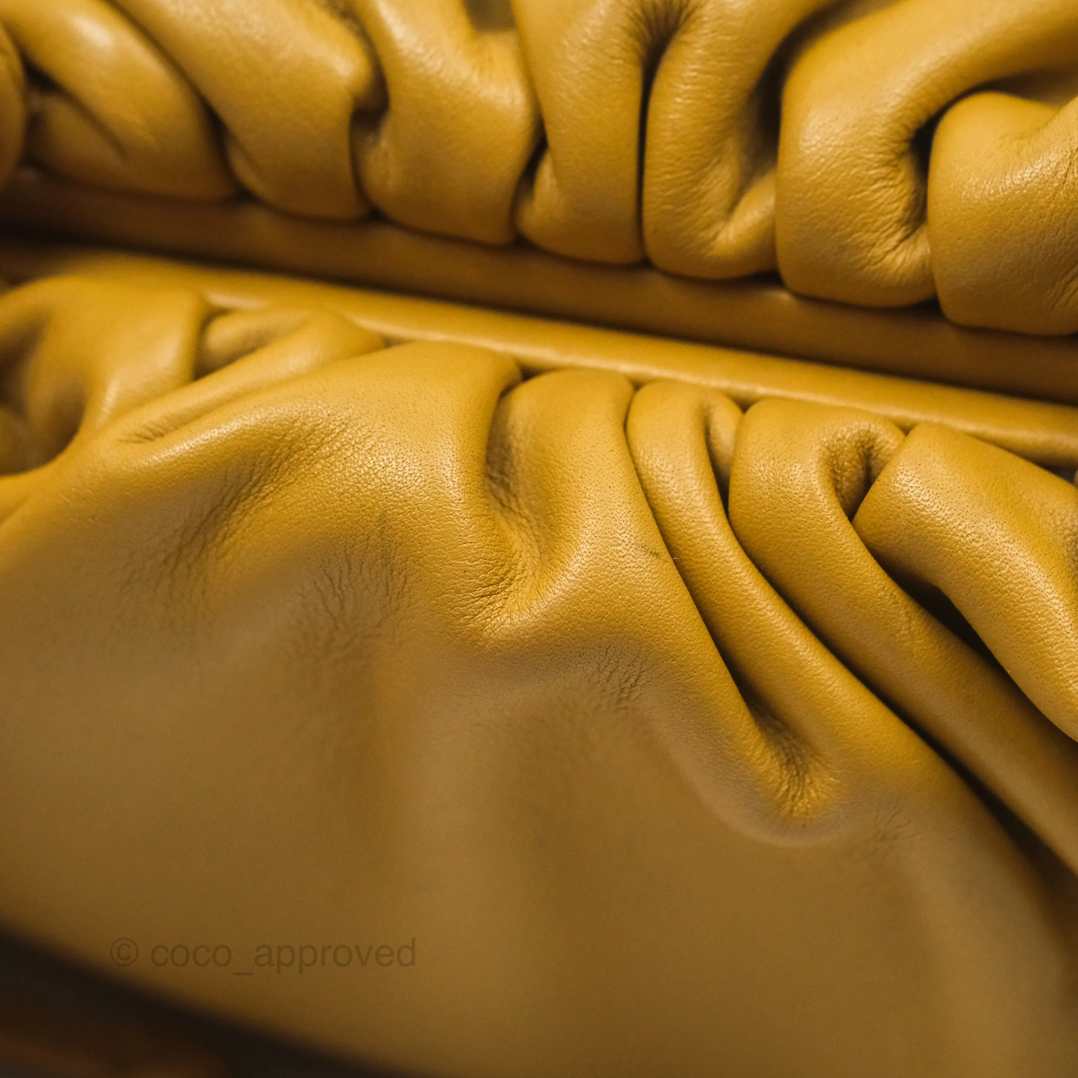 Bottega Veneta The Mini Pouch Mustard Calfskin