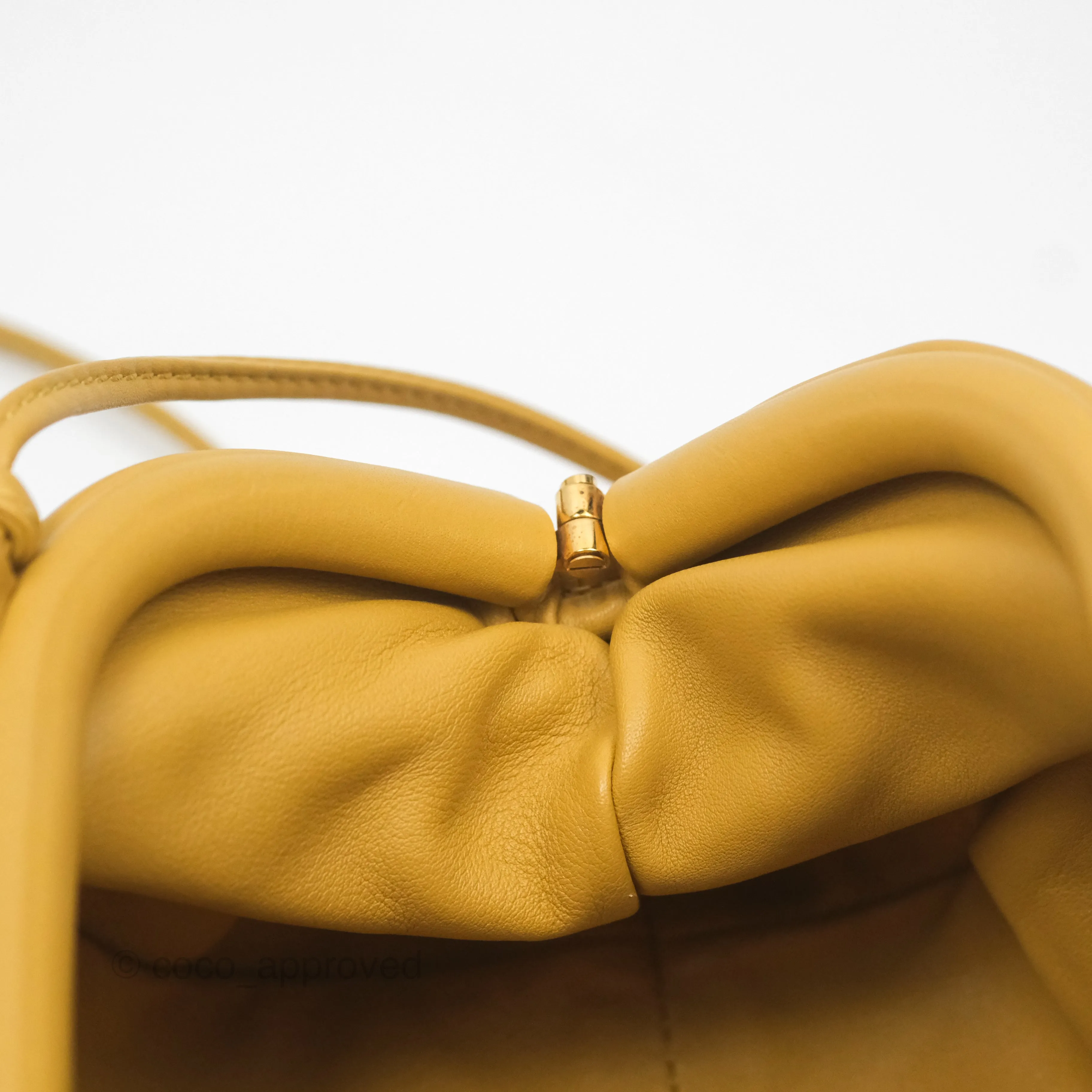 Bottega Veneta The Mini Pouch Mustard Calfskin