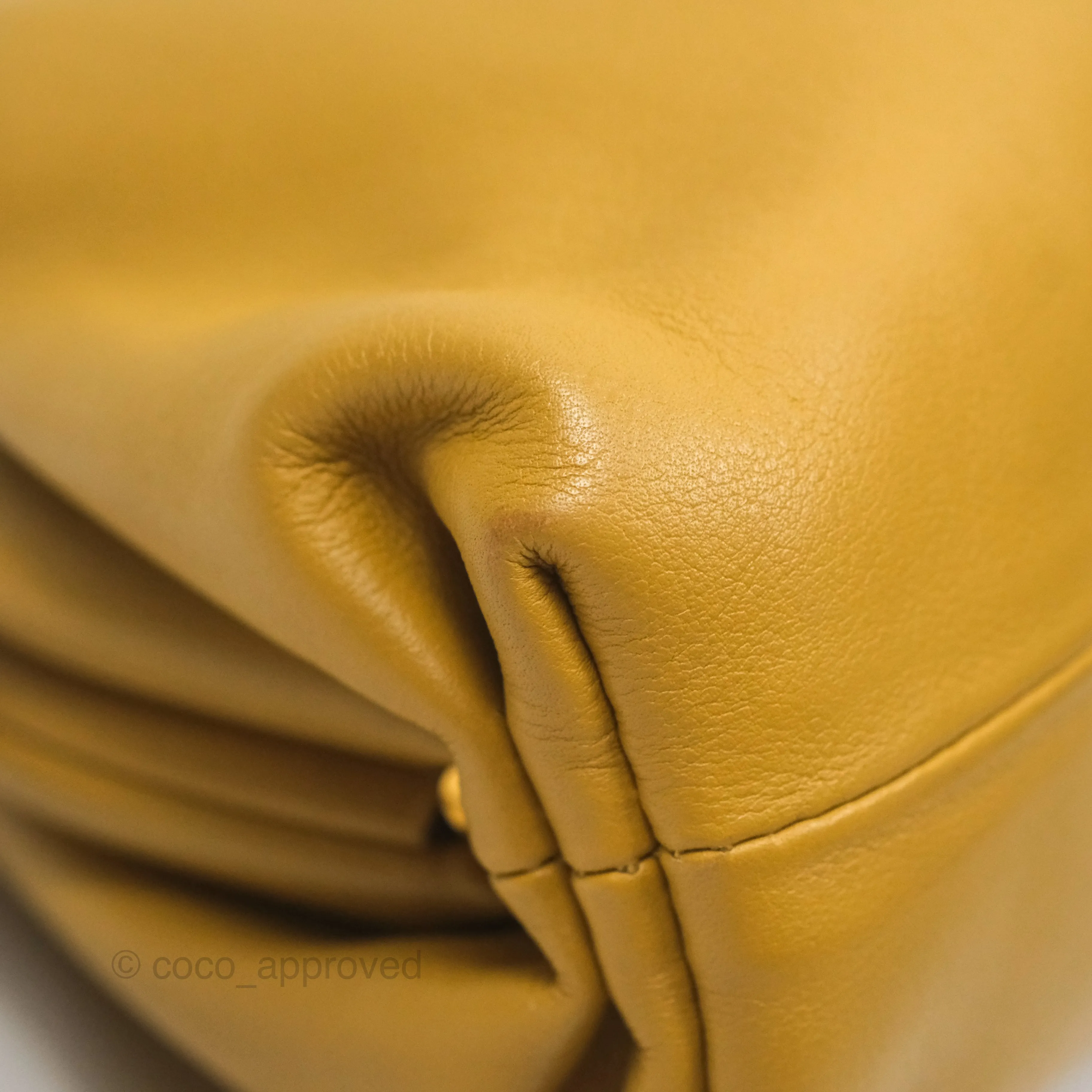 Bottega Veneta The Mini Pouch Mustard Calfskin