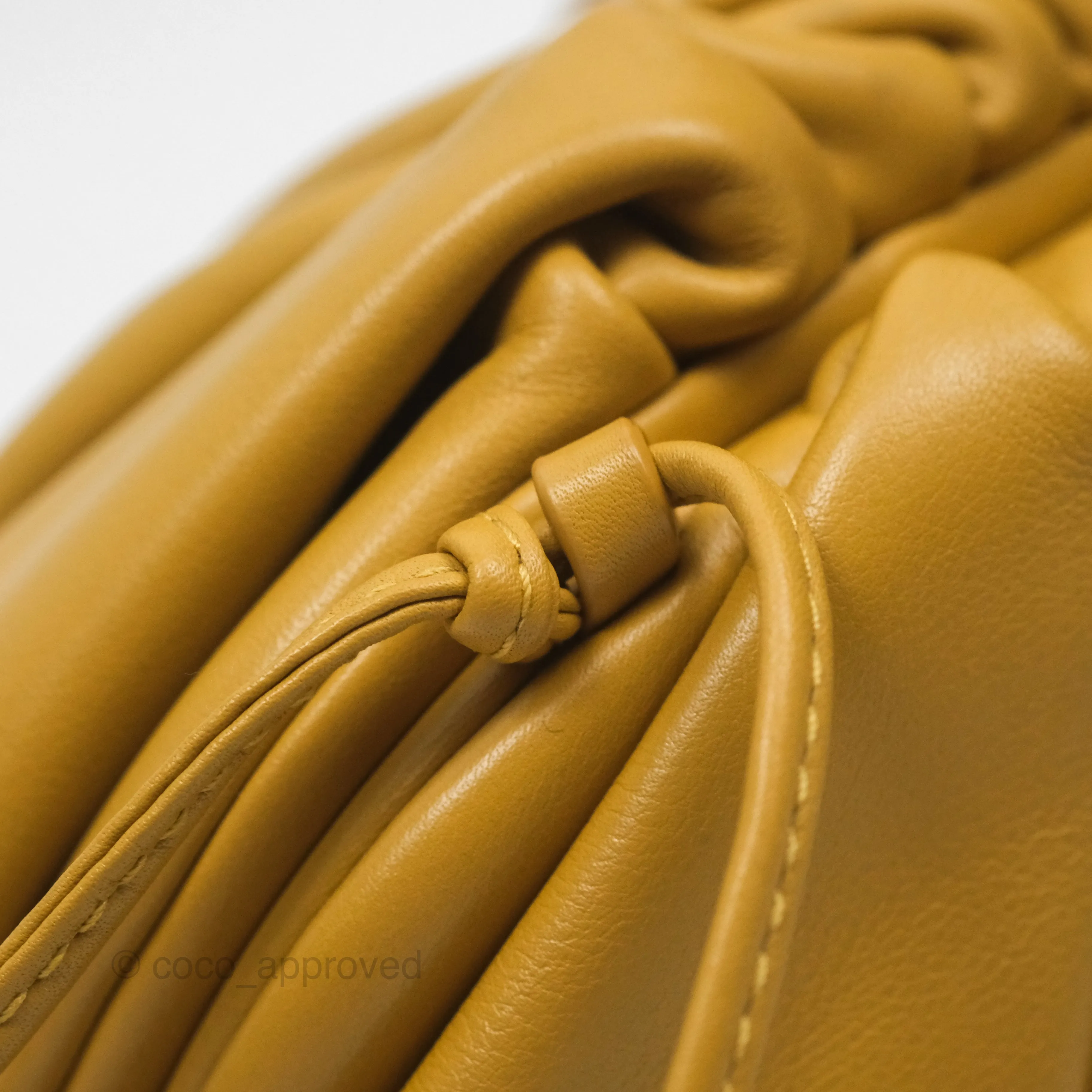 Bottega Veneta The Mini Pouch Mustard Calfskin