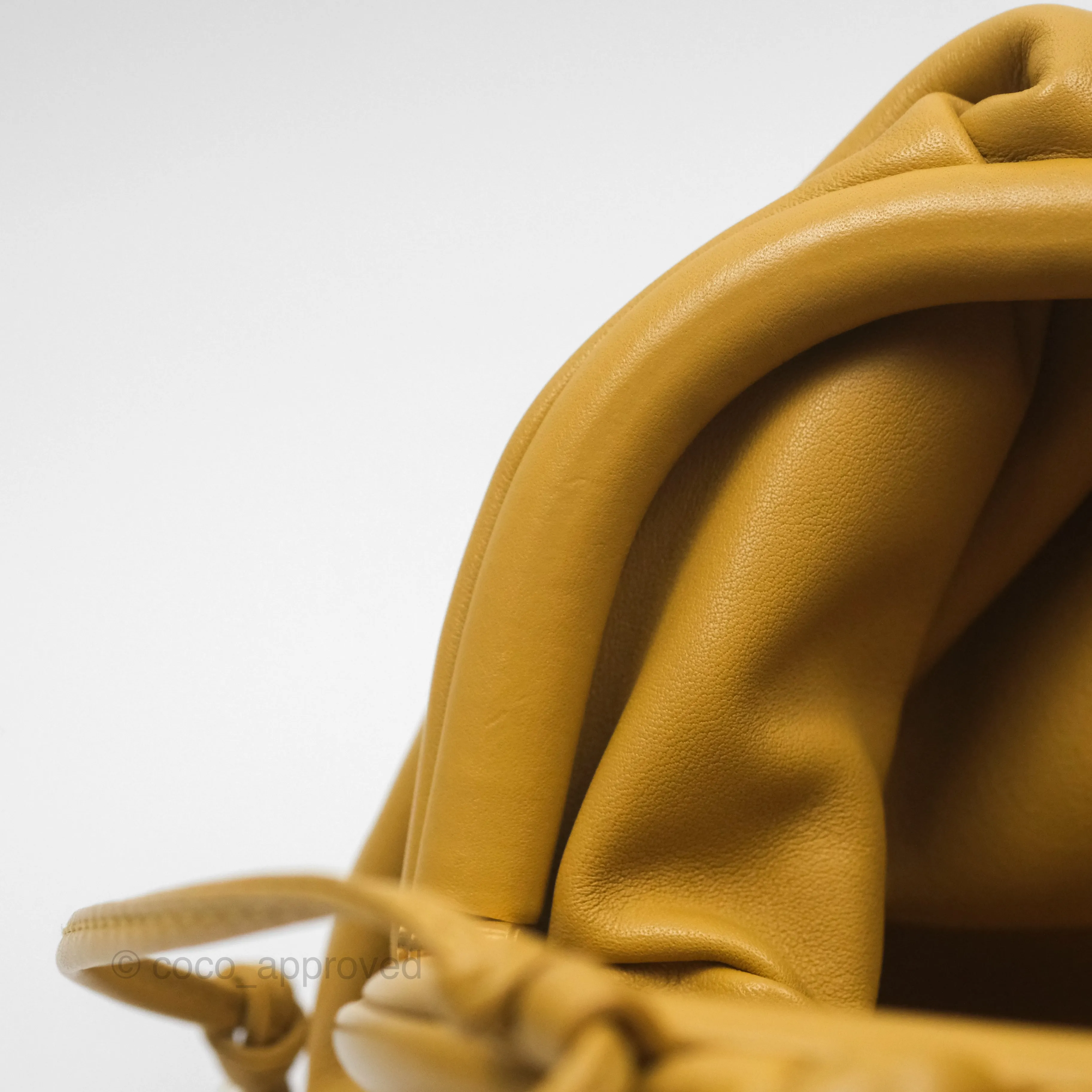 Bottega Veneta The Mini Pouch Mustard Calfskin