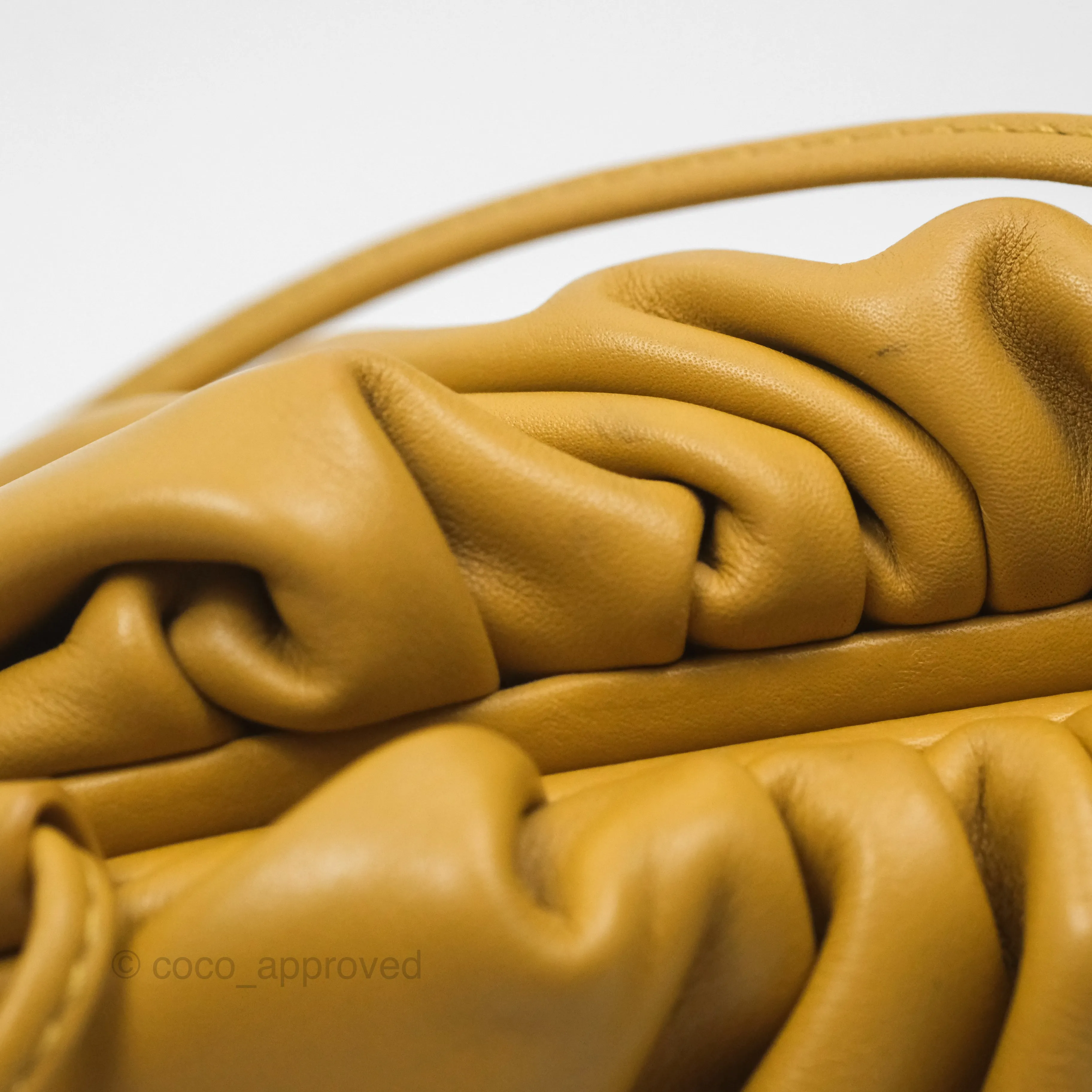 Bottega Veneta The Mini Pouch Mustard Calfskin