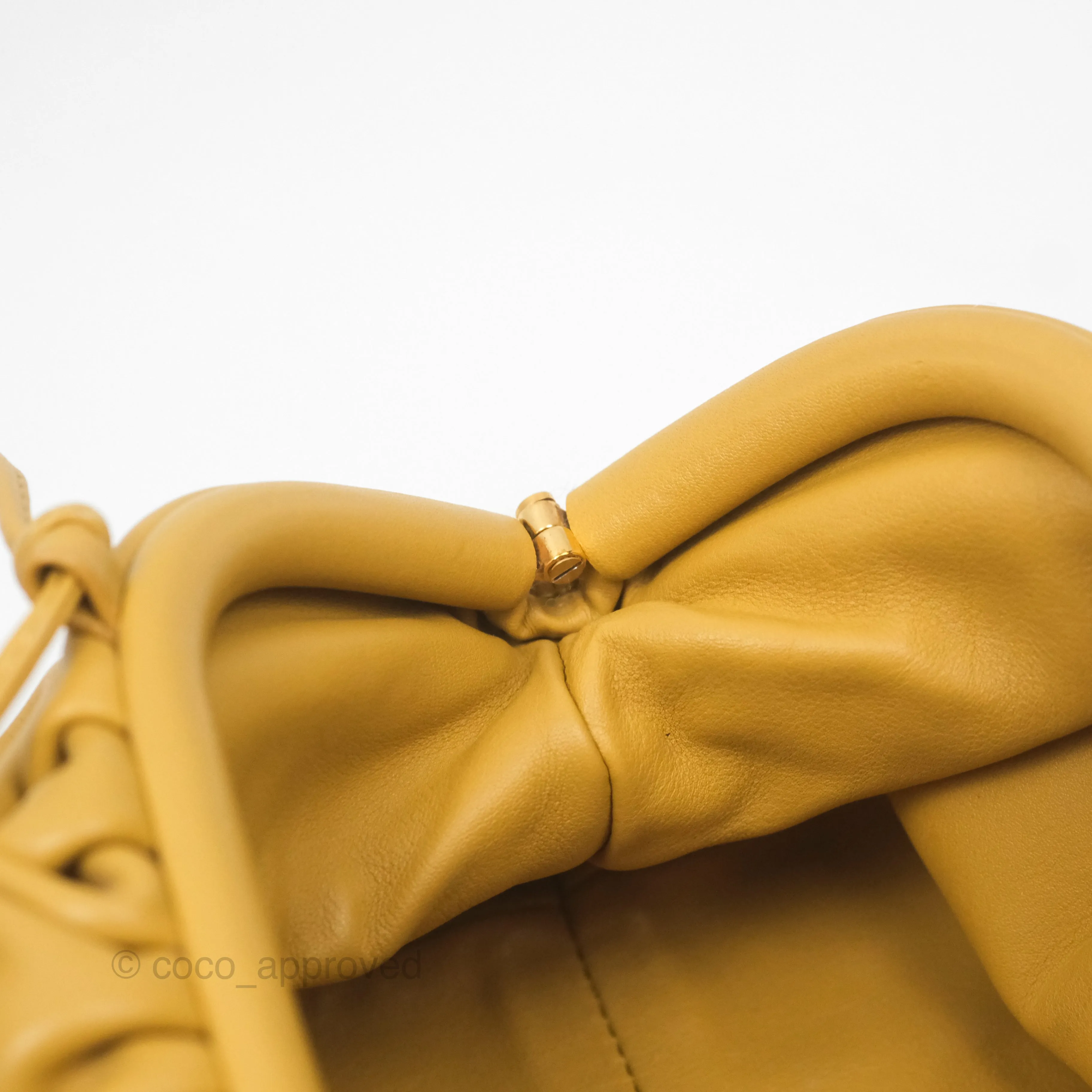 Bottega Veneta The Mini Pouch Mustard Calfskin