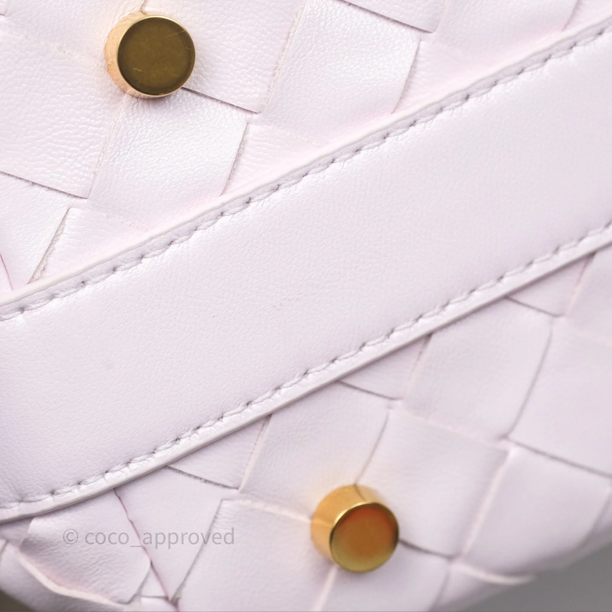 Bottega Veneta Wallace Pink Intrecciato Gold Hardware