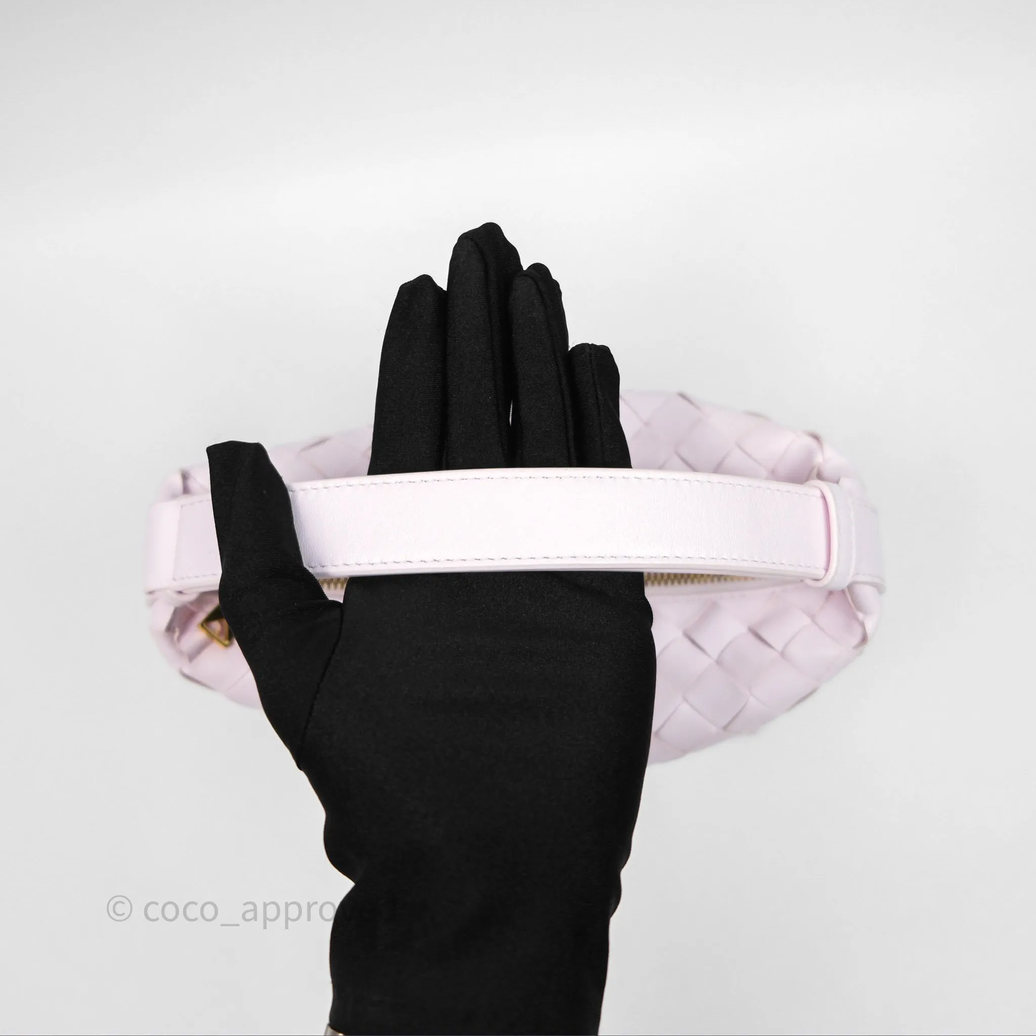 Bottega Veneta Wallace Pink Intrecciato Gold Hardware