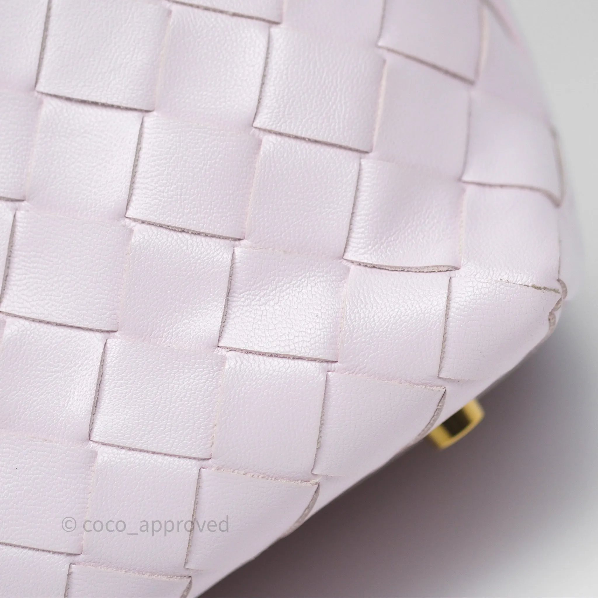 Bottega Veneta Wallace Pink Intrecciato Gold Hardware