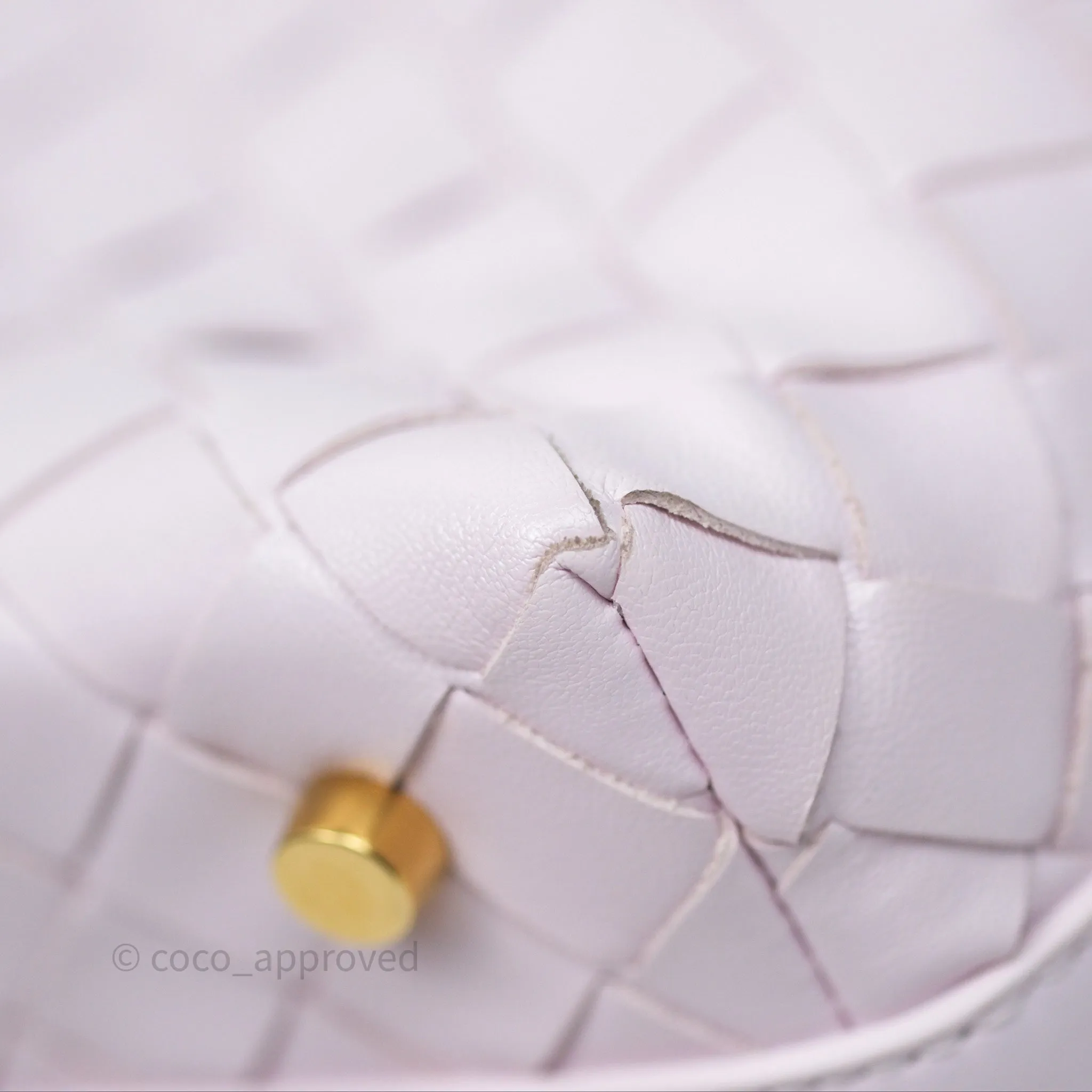 Bottega Veneta Wallace Pink Intrecciato Gold Hardware
