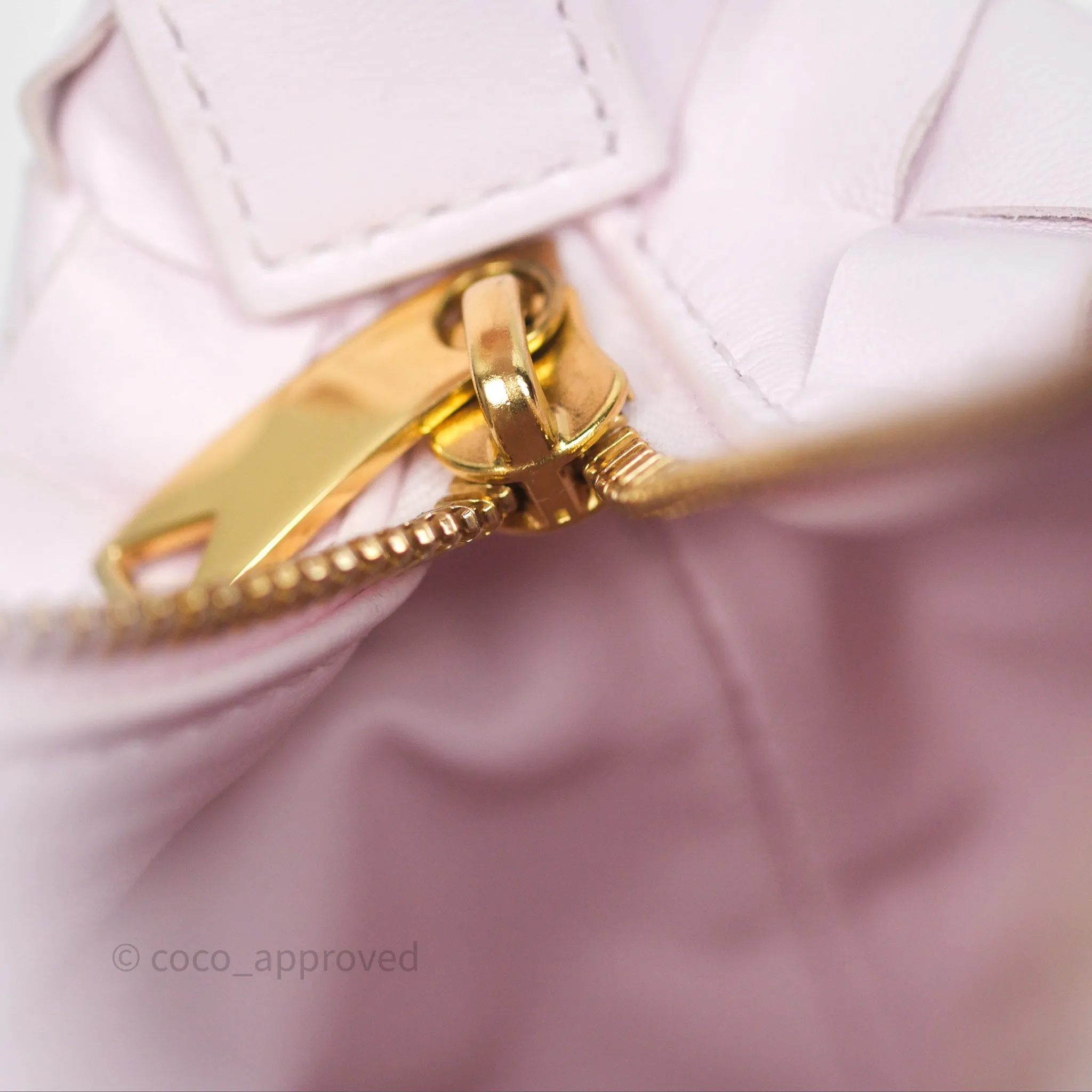 Bottega Veneta Wallace Pink Intrecciato Gold Hardware