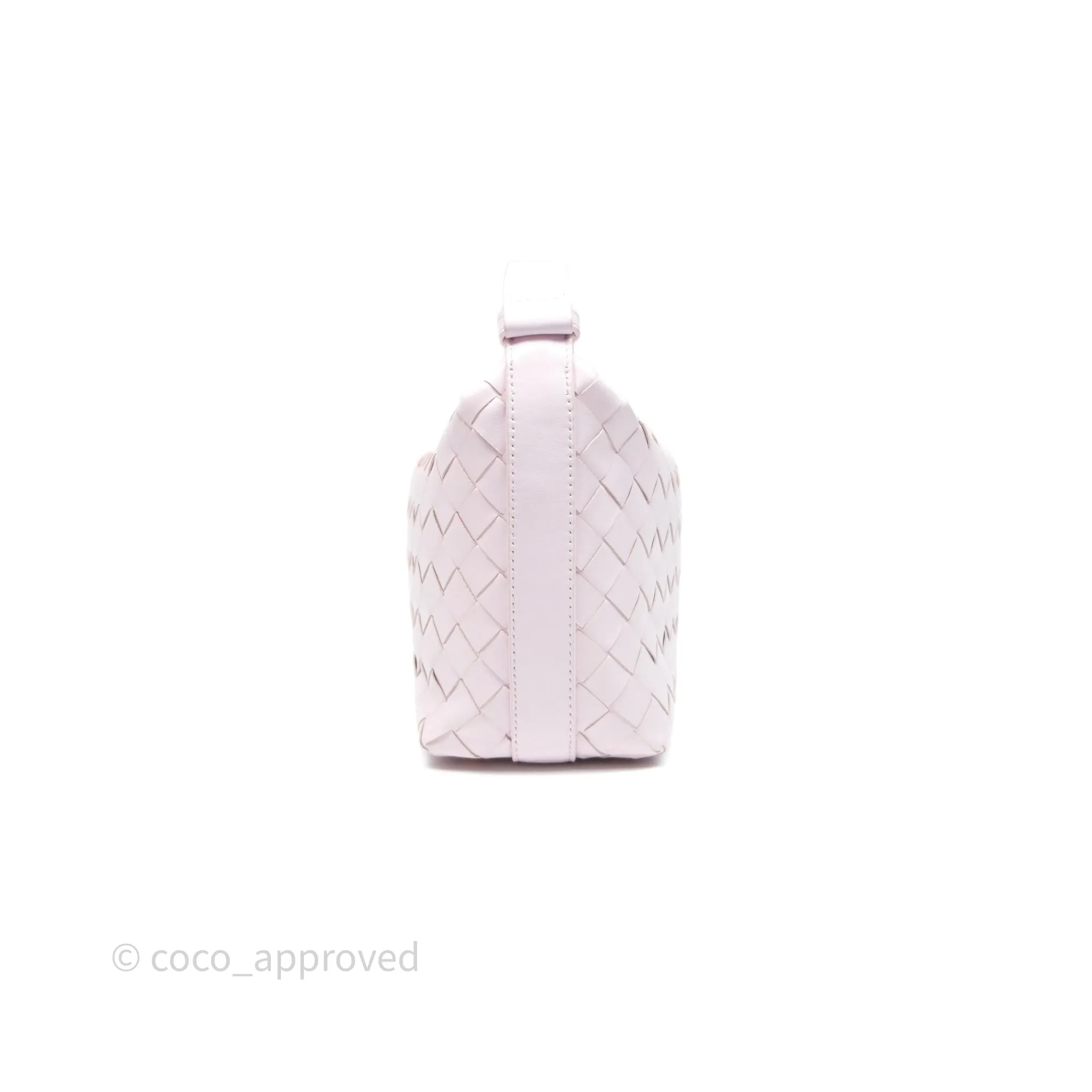 Bottega Veneta Wallace Pink Intrecciato Gold Hardware
