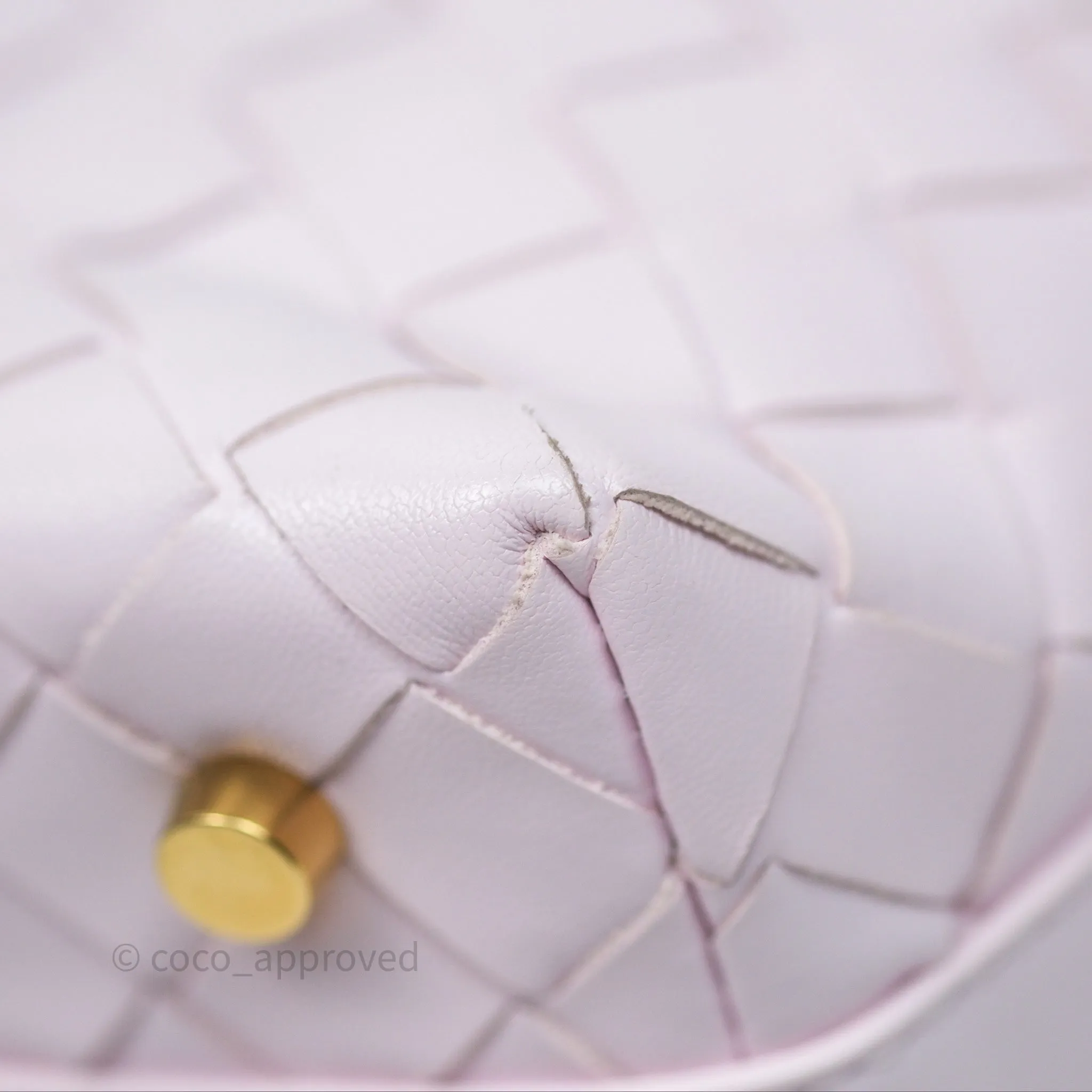 Bottega Veneta Wallace Pink Intrecciato Gold Hardware