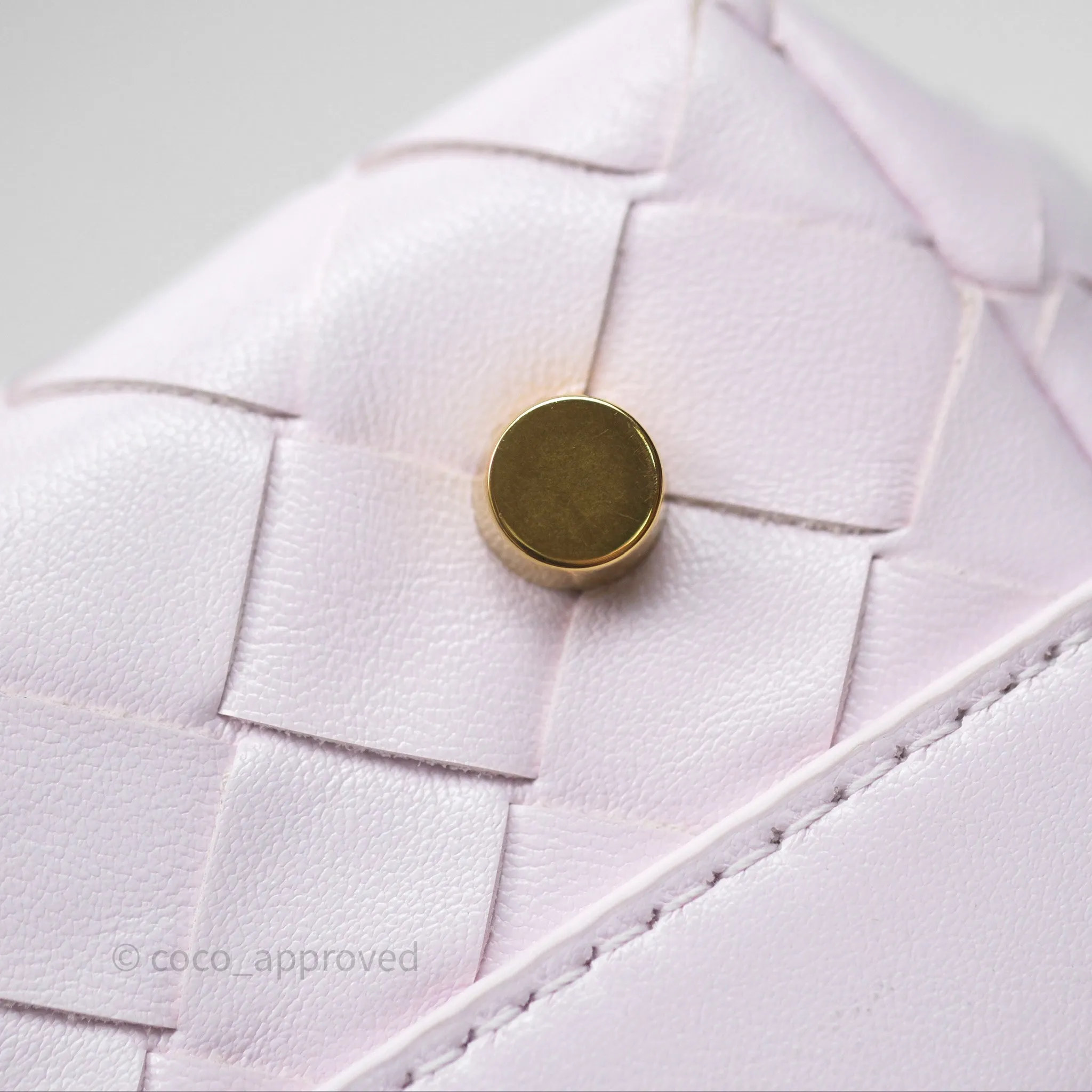 Bottega Veneta Wallace Pink Intrecciato Gold Hardware