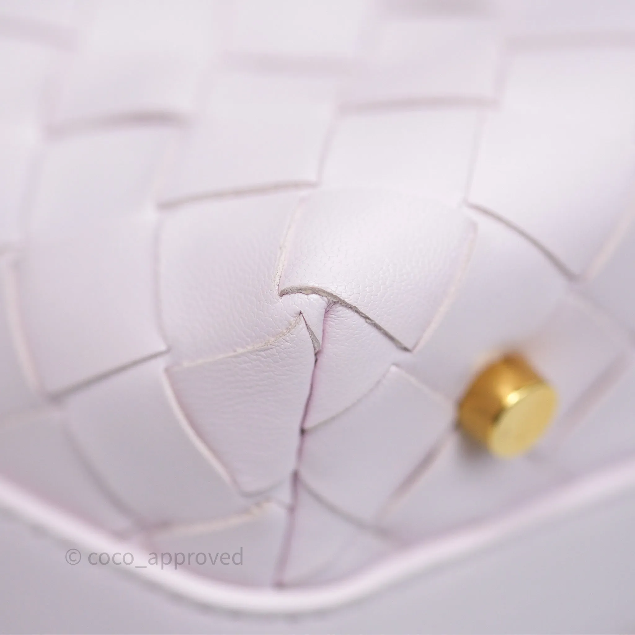 Bottega Veneta Wallace Pink Intrecciato Gold Hardware