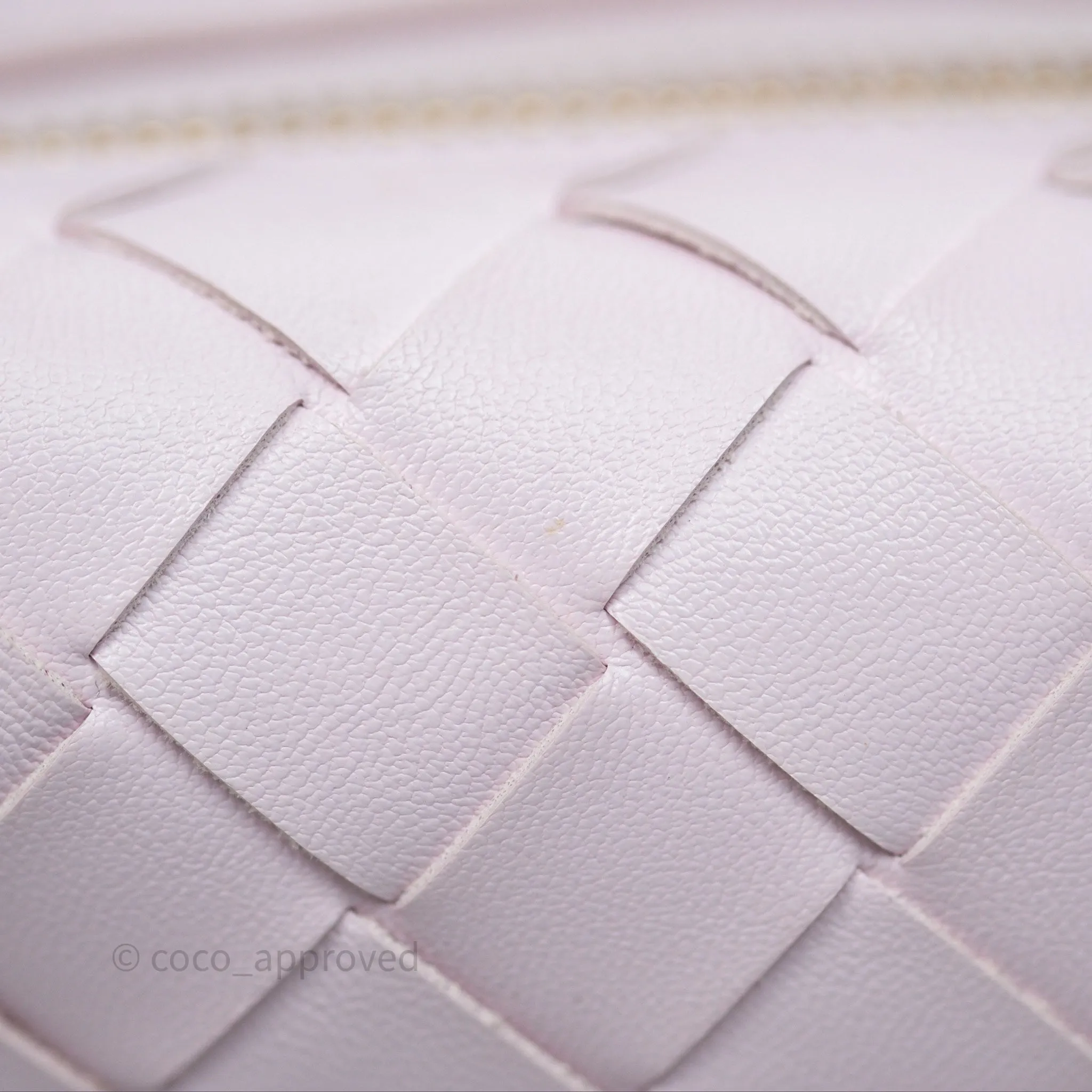 Bottega Veneta Wallace Pink Intrecciato Gold Hardware