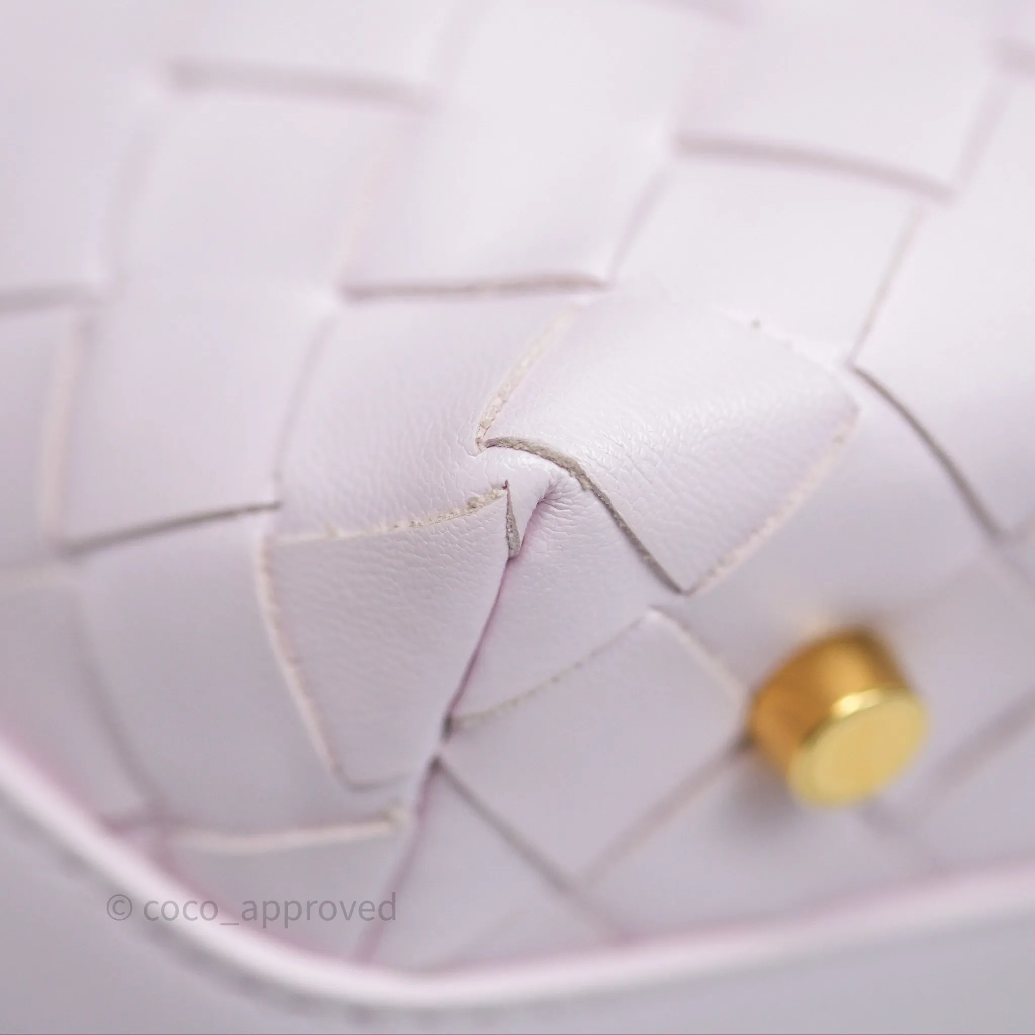 Bottega Veneta Wallace Pink Intrecciato Gold Hardware