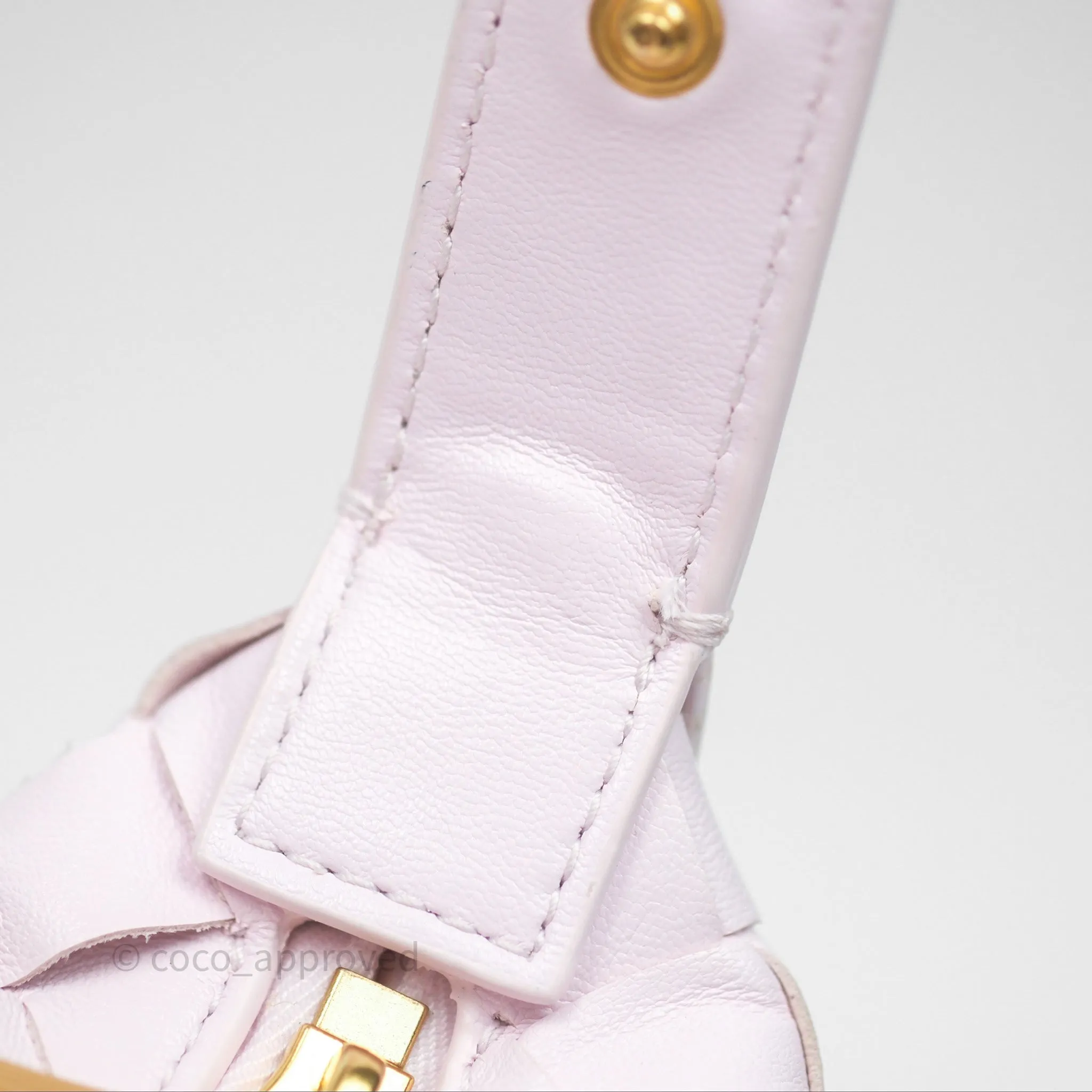 Bottega Veneta Wallace Pink Intrecciato Gold Hardware