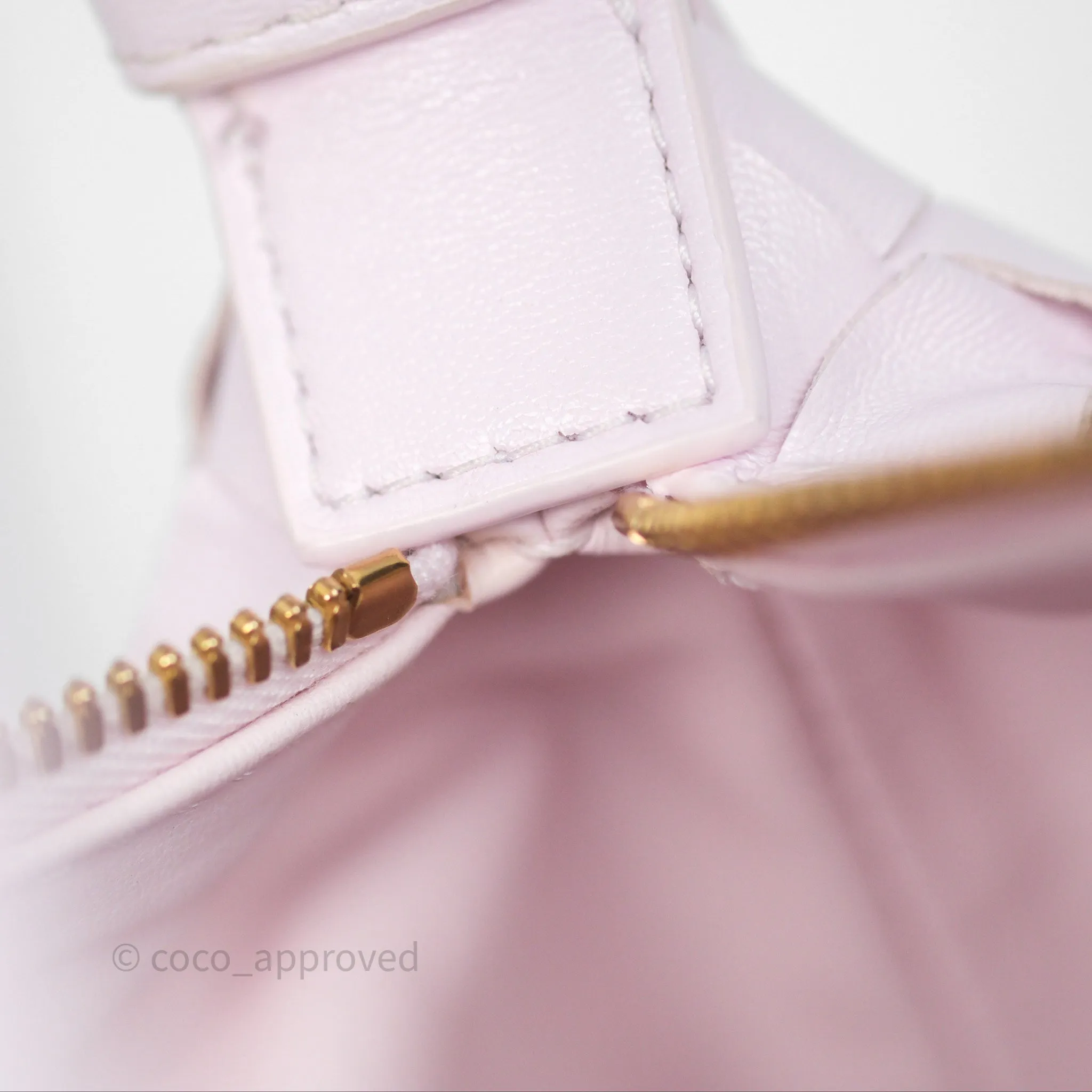 Bottega Veneta Wallace Pink Intrecciato Gold Hardware