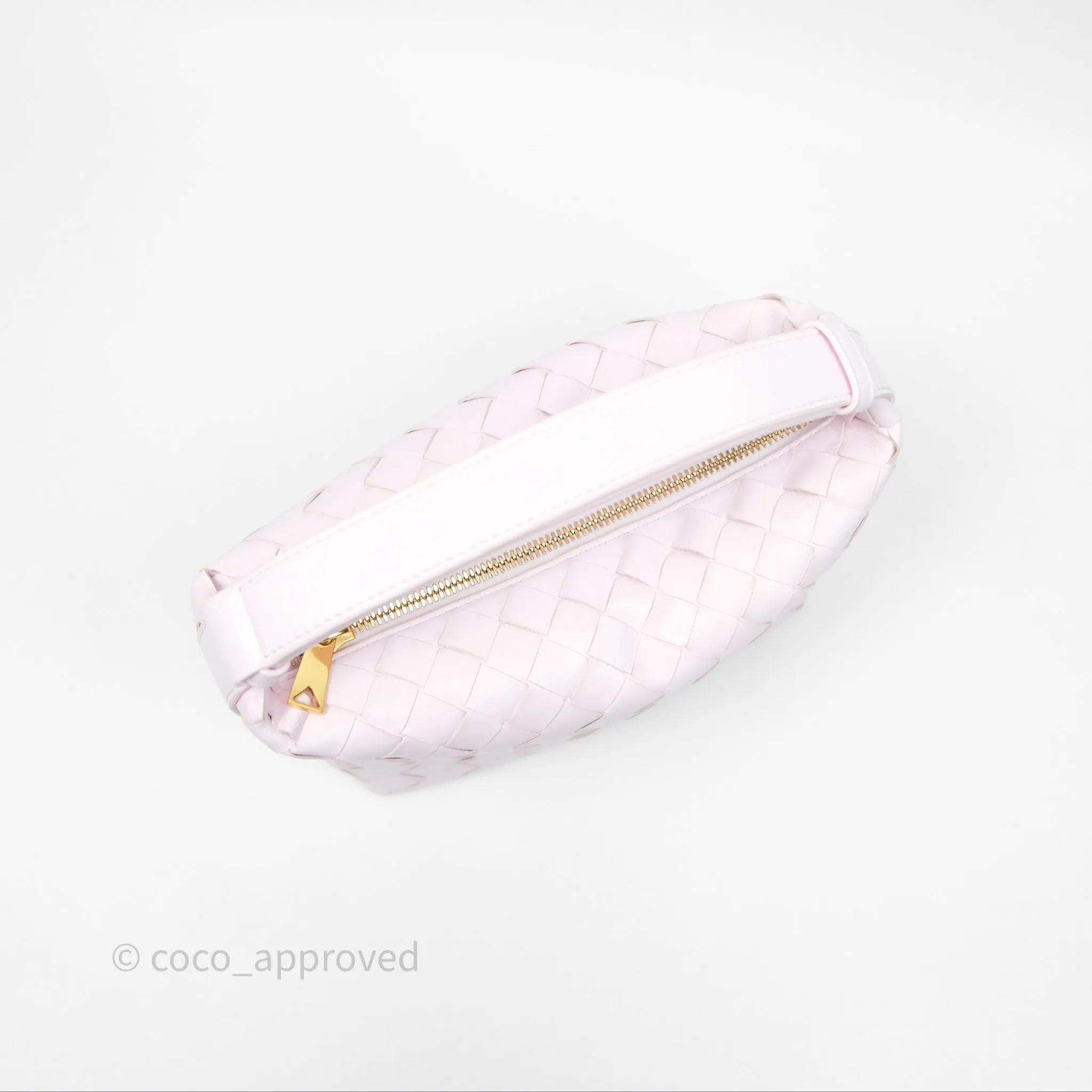 Bottega Veneta Wallace Pink Intrecciato Gold Hardware