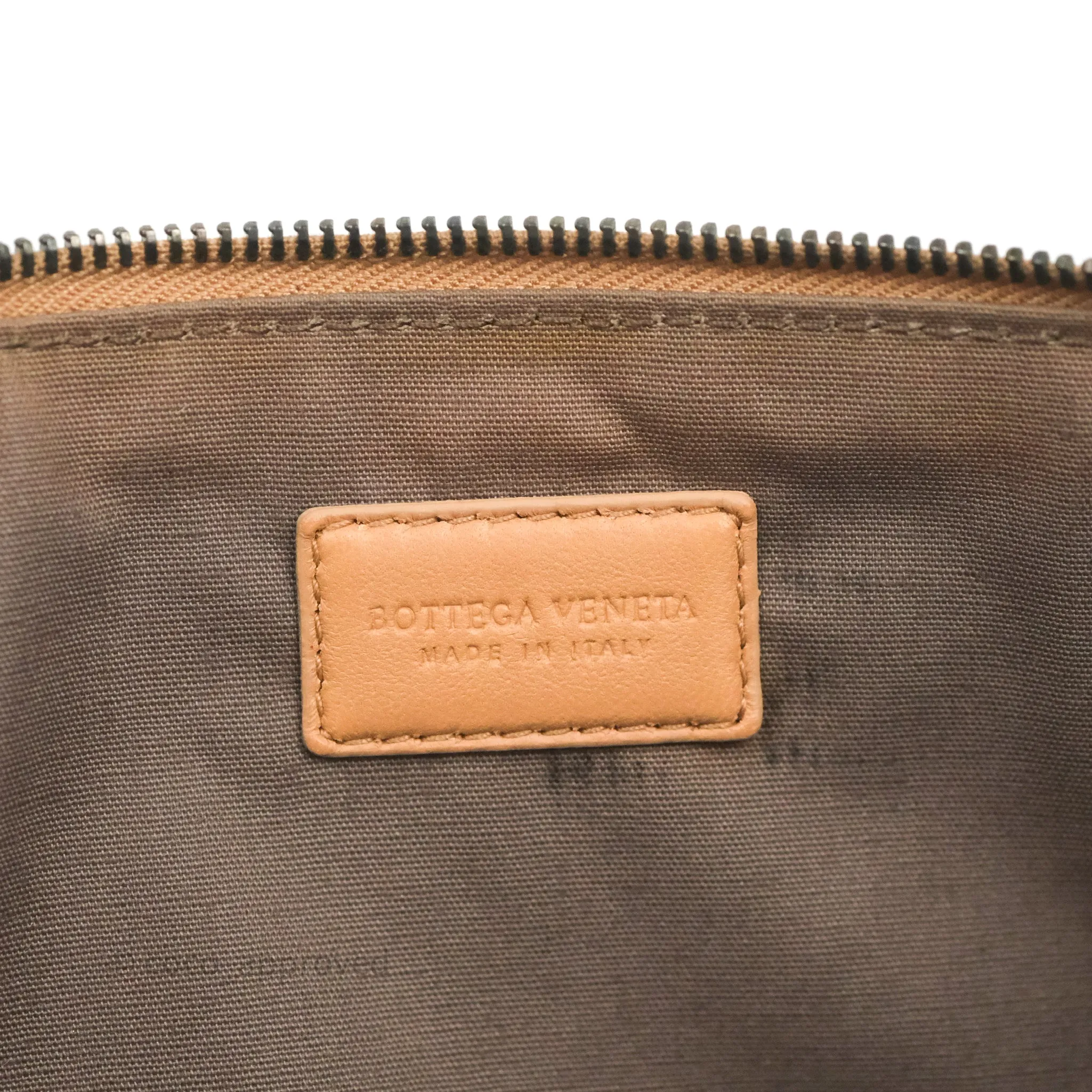 Bottega Veneta Zip Pouch Intrecciato Snake Pattern Beige Pink
