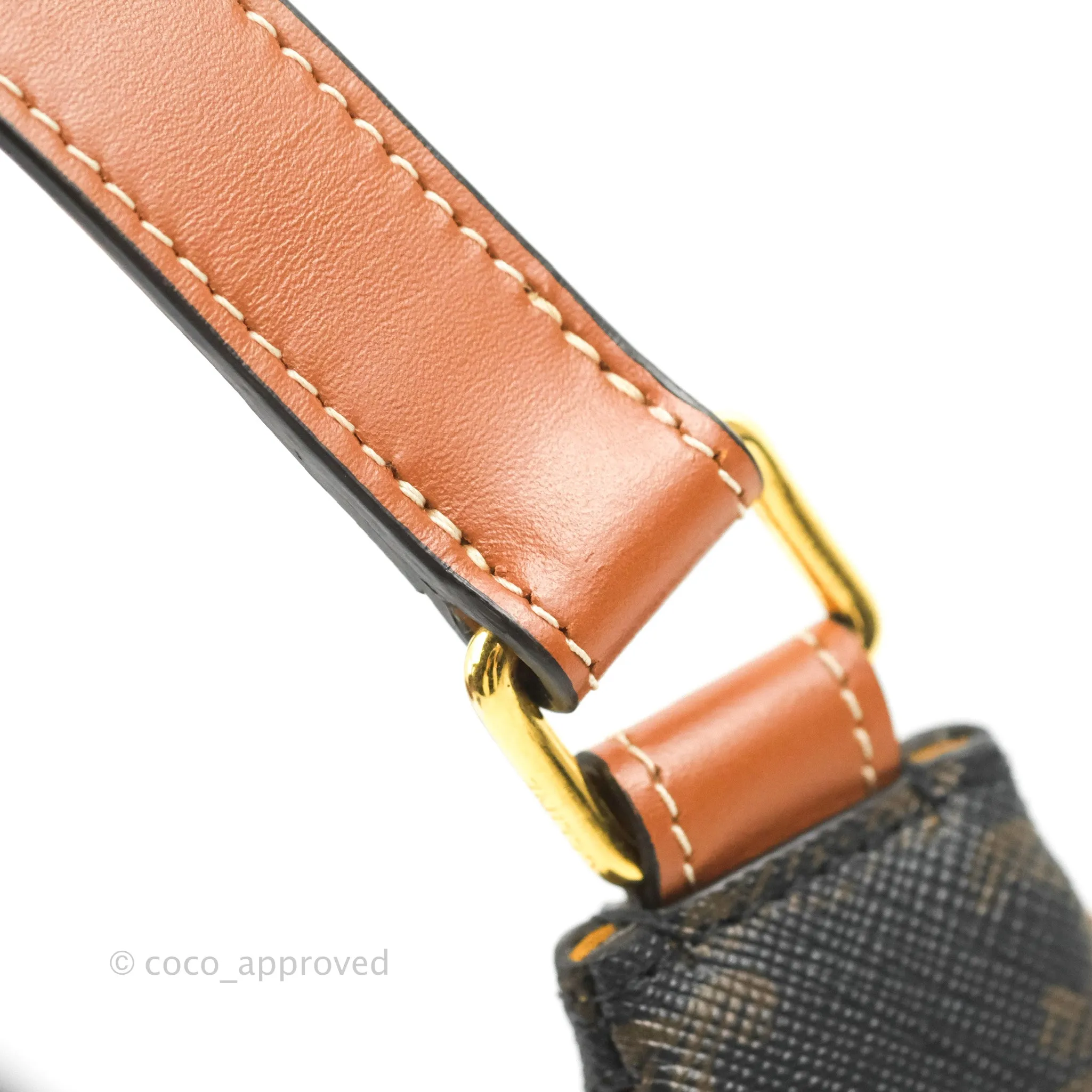 Celine Ava Bag In Triomphe Canvas Calfskin Tan