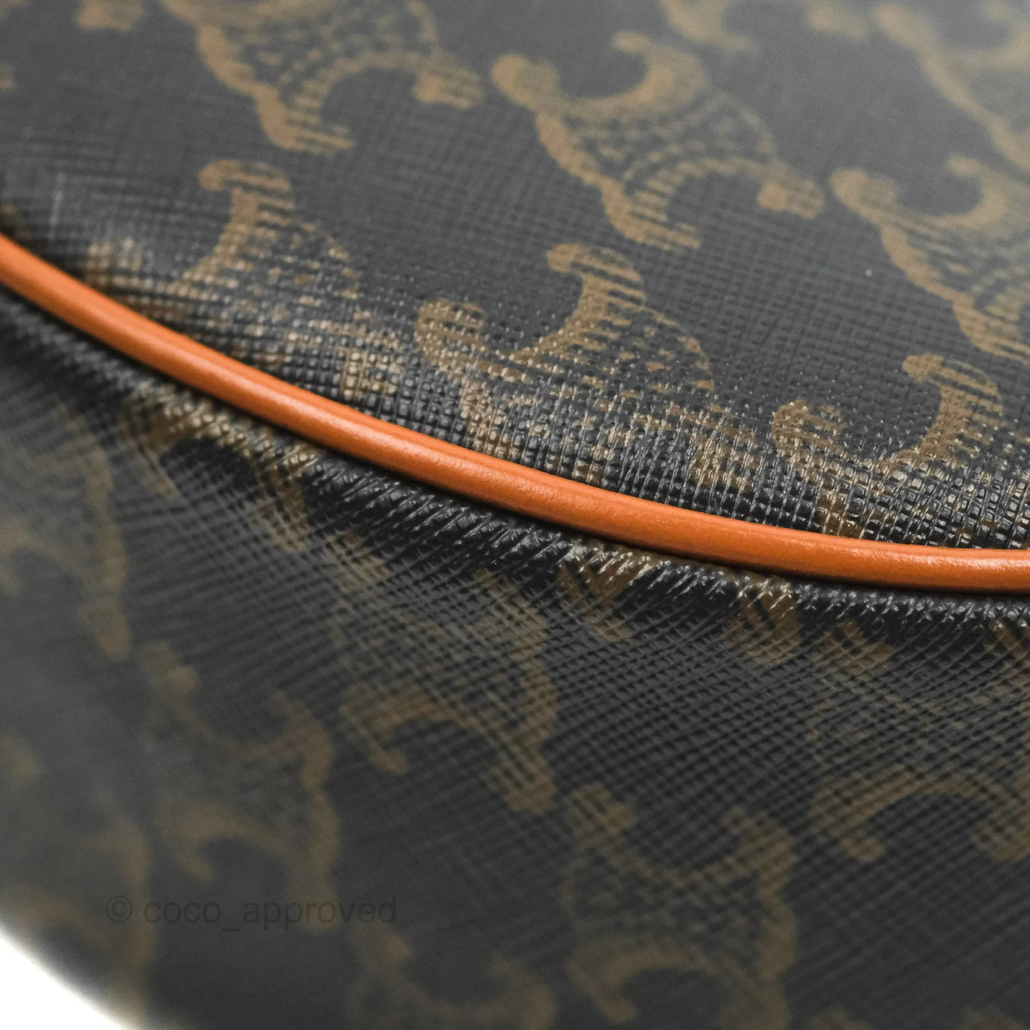 Celine Ava Bag In Triomphe Canvas Calfskin Tan