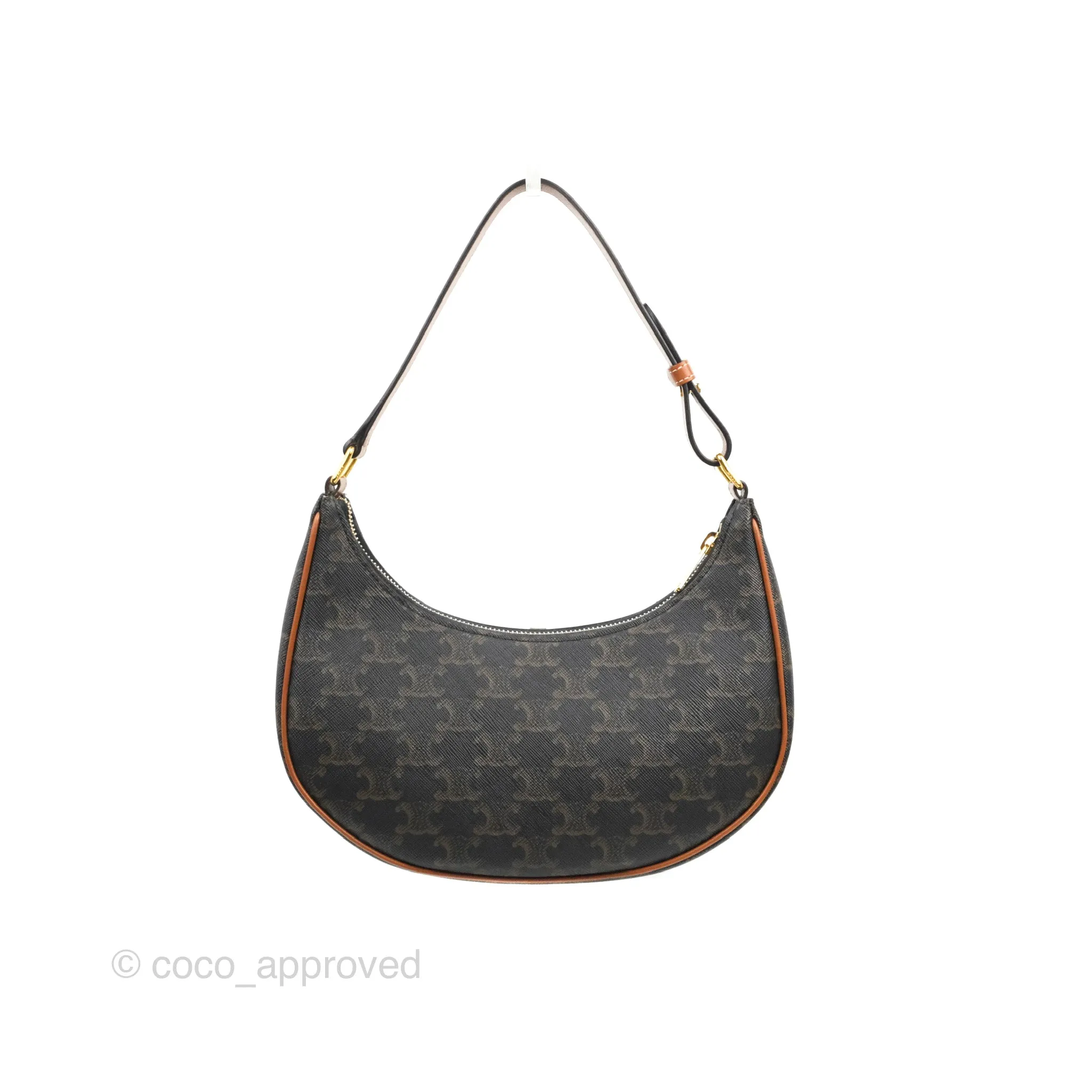 Celine Ava Bag In Triomphe Canvas Calfskin Tan
