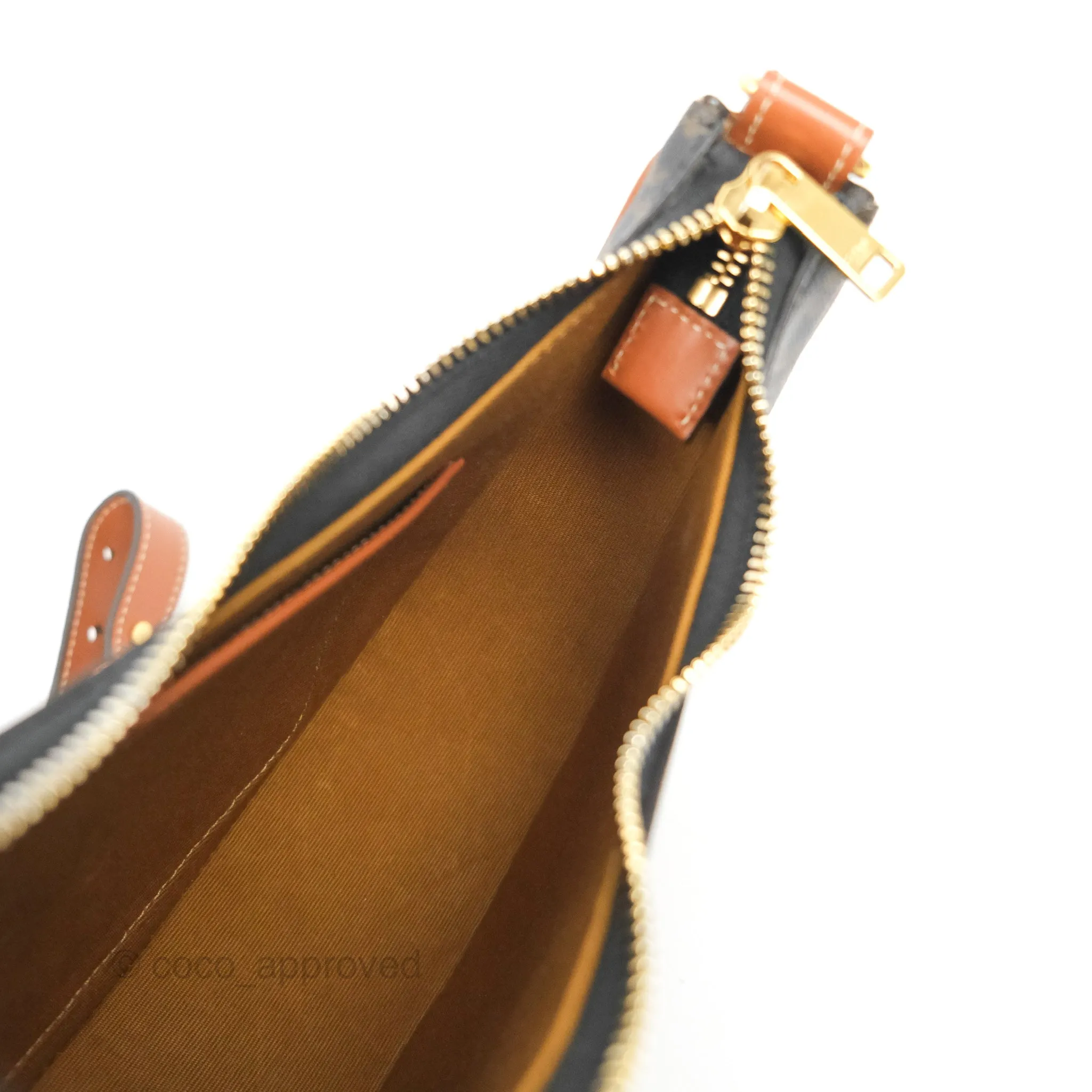 Celine Ava Bag In Triomphe Canvas Calfskin Tan