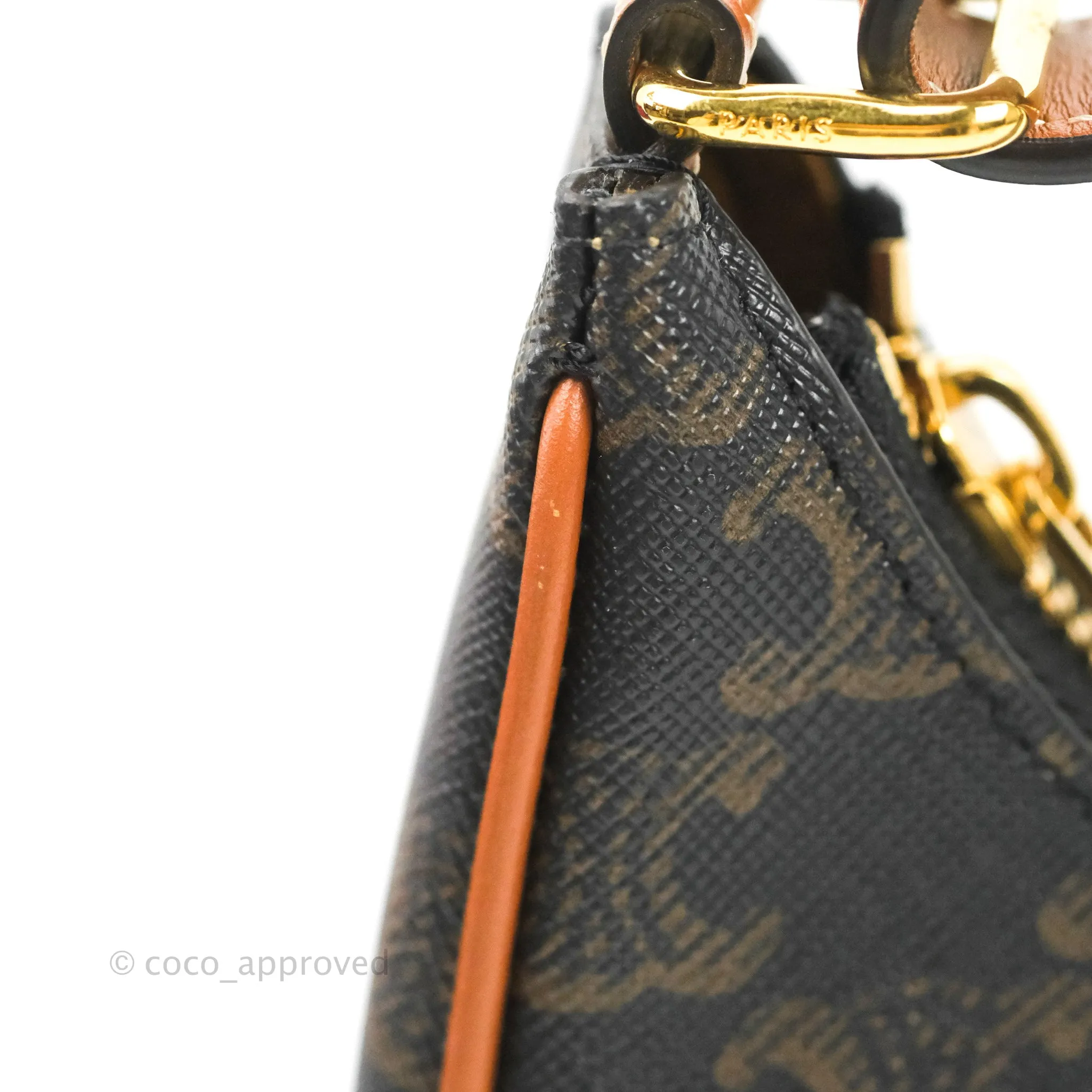 Celine Ava Bag In Triomphe Canvas Calfskin Tan