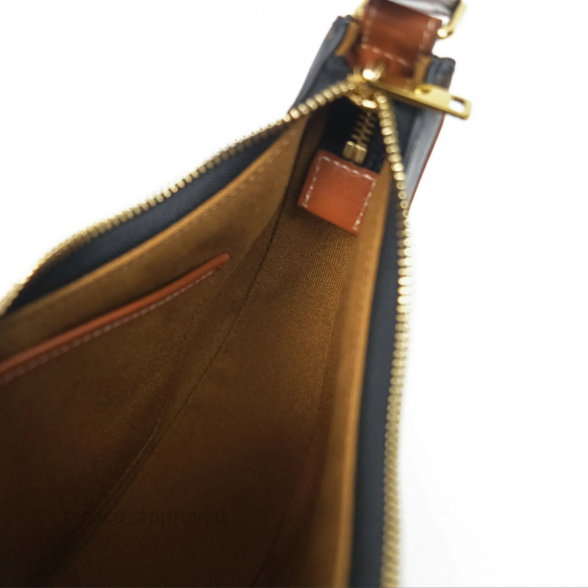 Celine Ava Bag In Triomphe Canvas Calfskin Tan