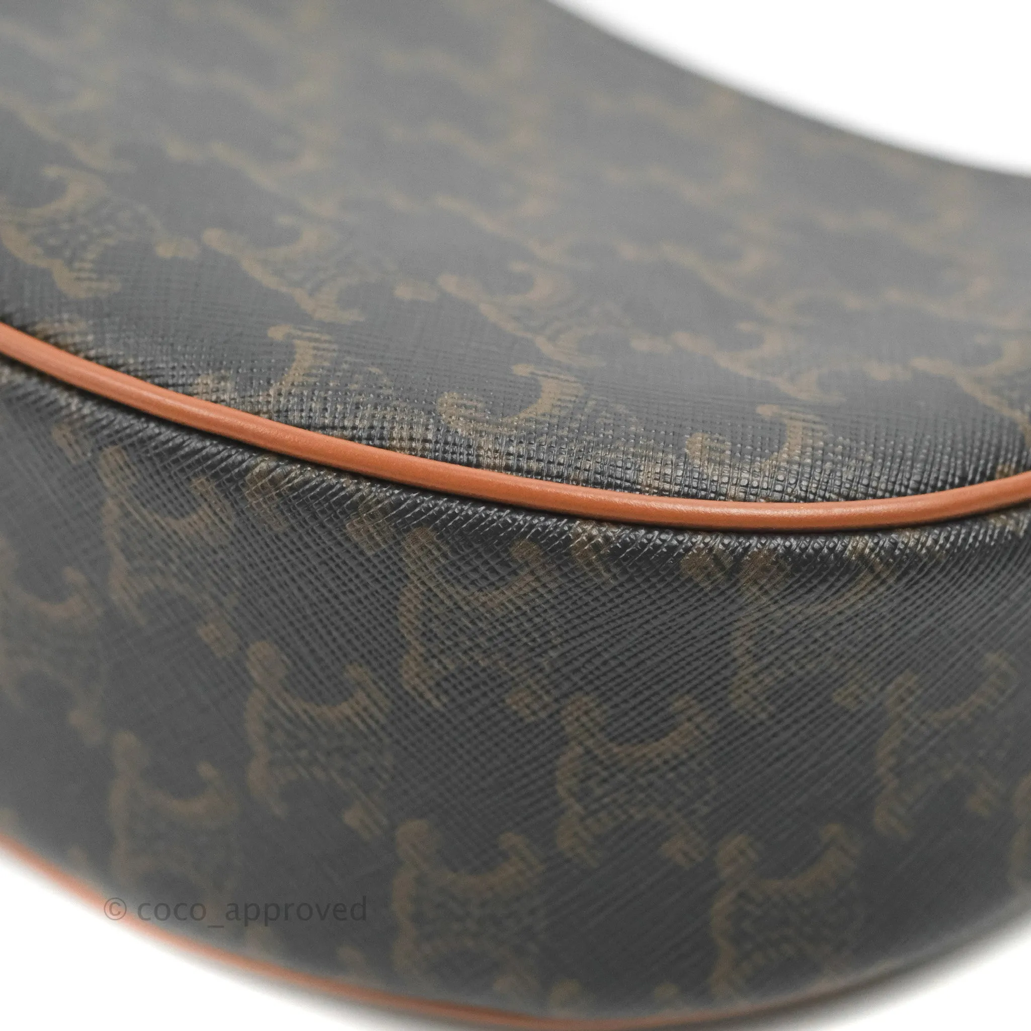 Celine Ava Bag In Triomphe Canvas Calfskin Tan