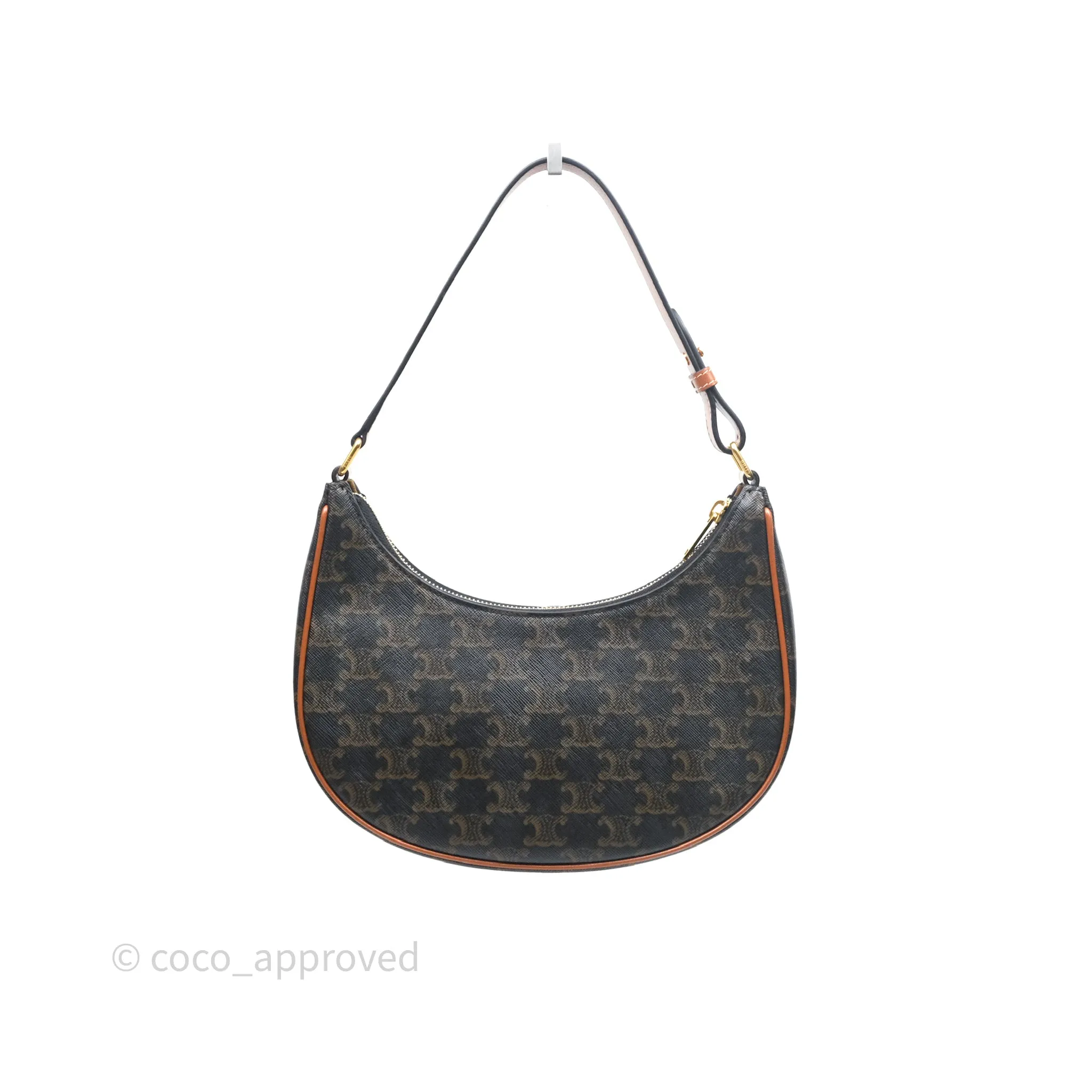 Celine Ava Bag In Triomphe Canvas Calfskin Tan