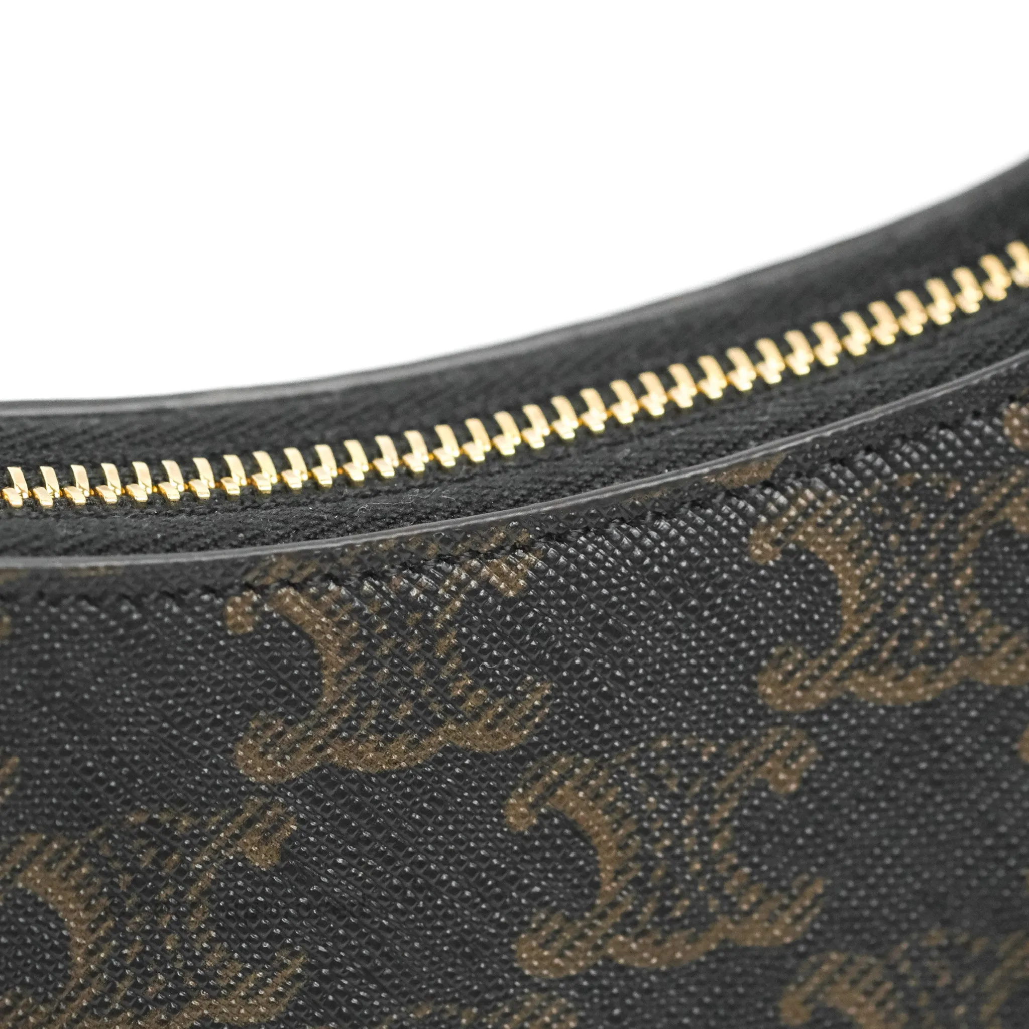 Celine Ava Bag In Triomphe Canvas Calfskin Tan