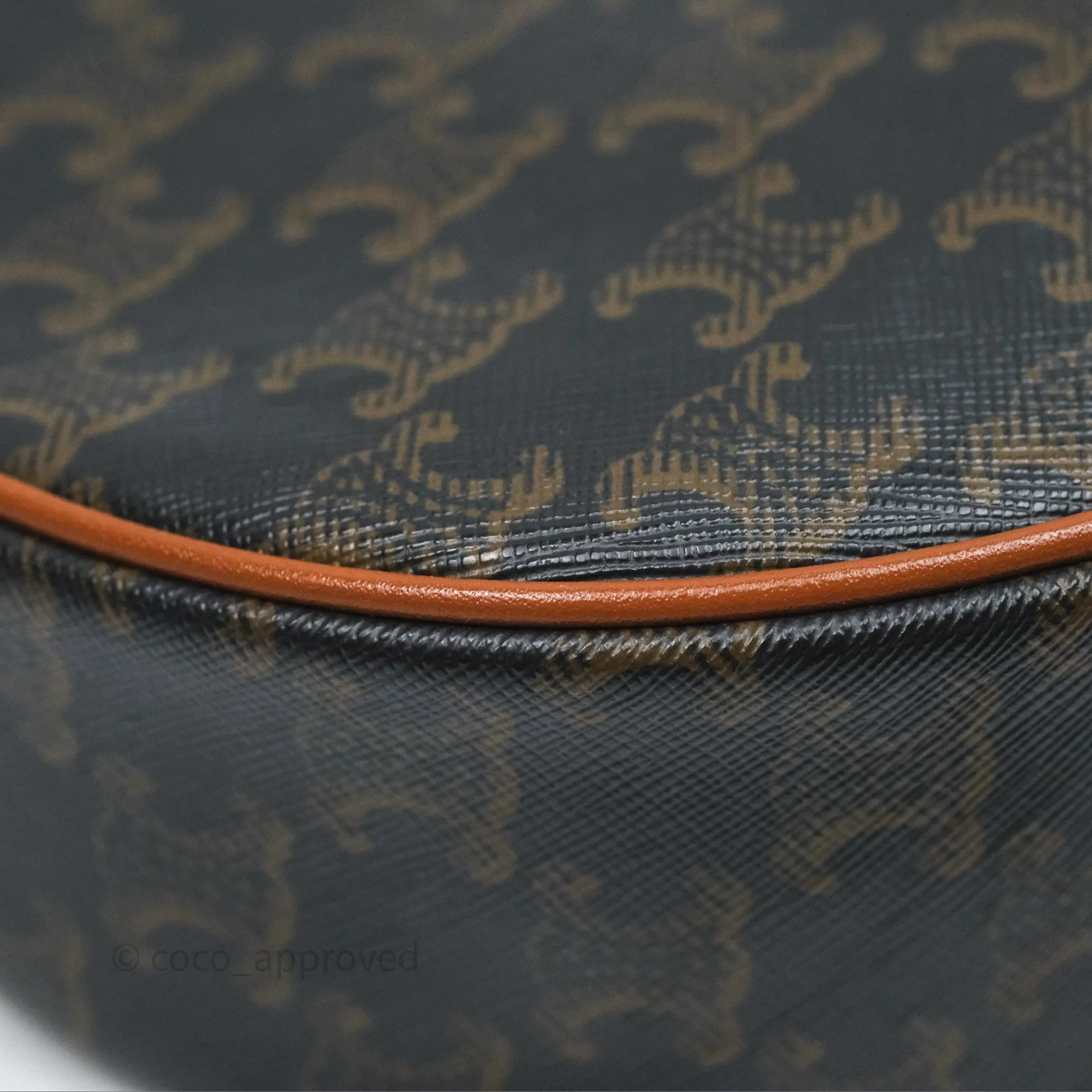 Celine Ava Bag In Triomphe Canvas Calfskin Tan