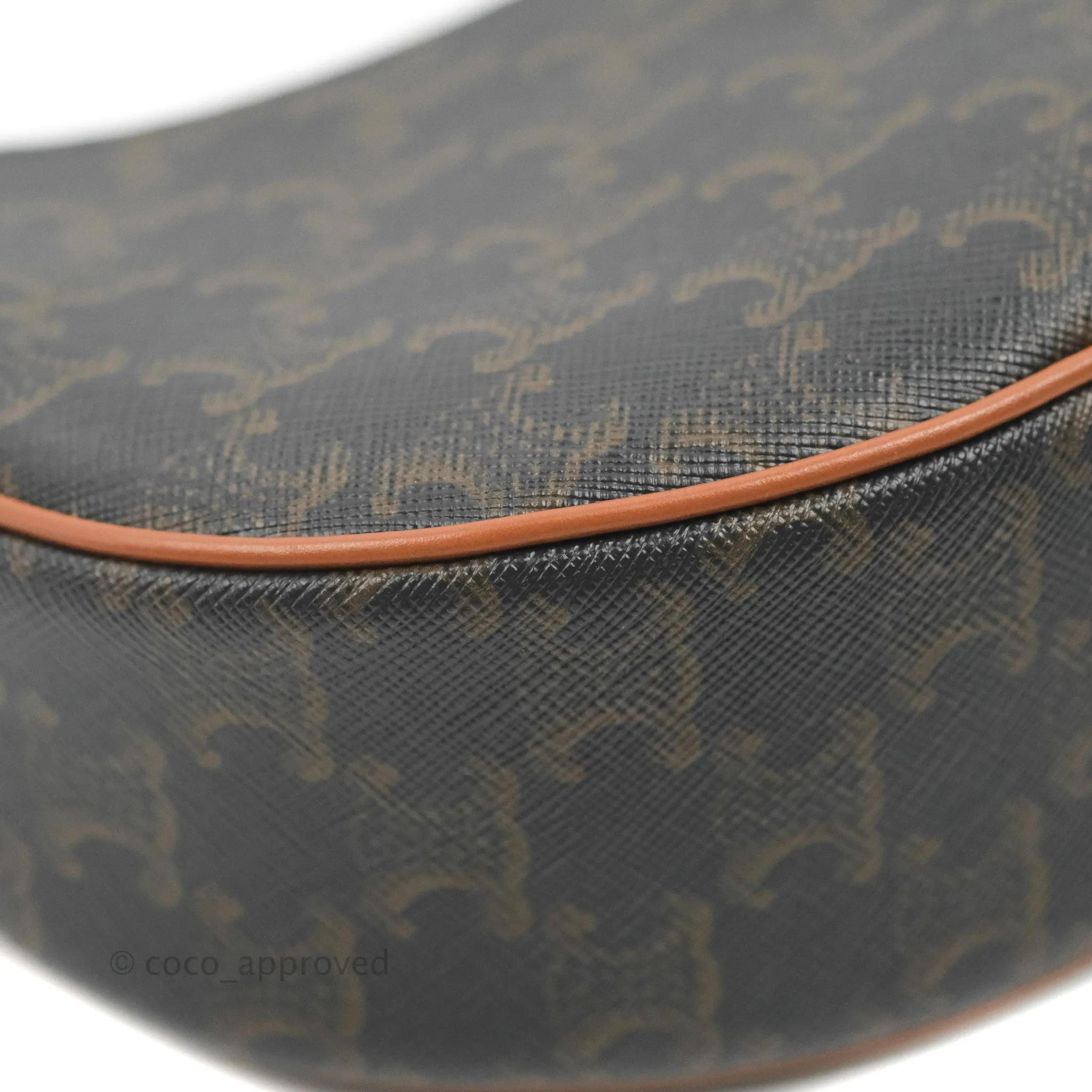 Celine Ava Bag In Triomphe Canvas Calfskin Tan