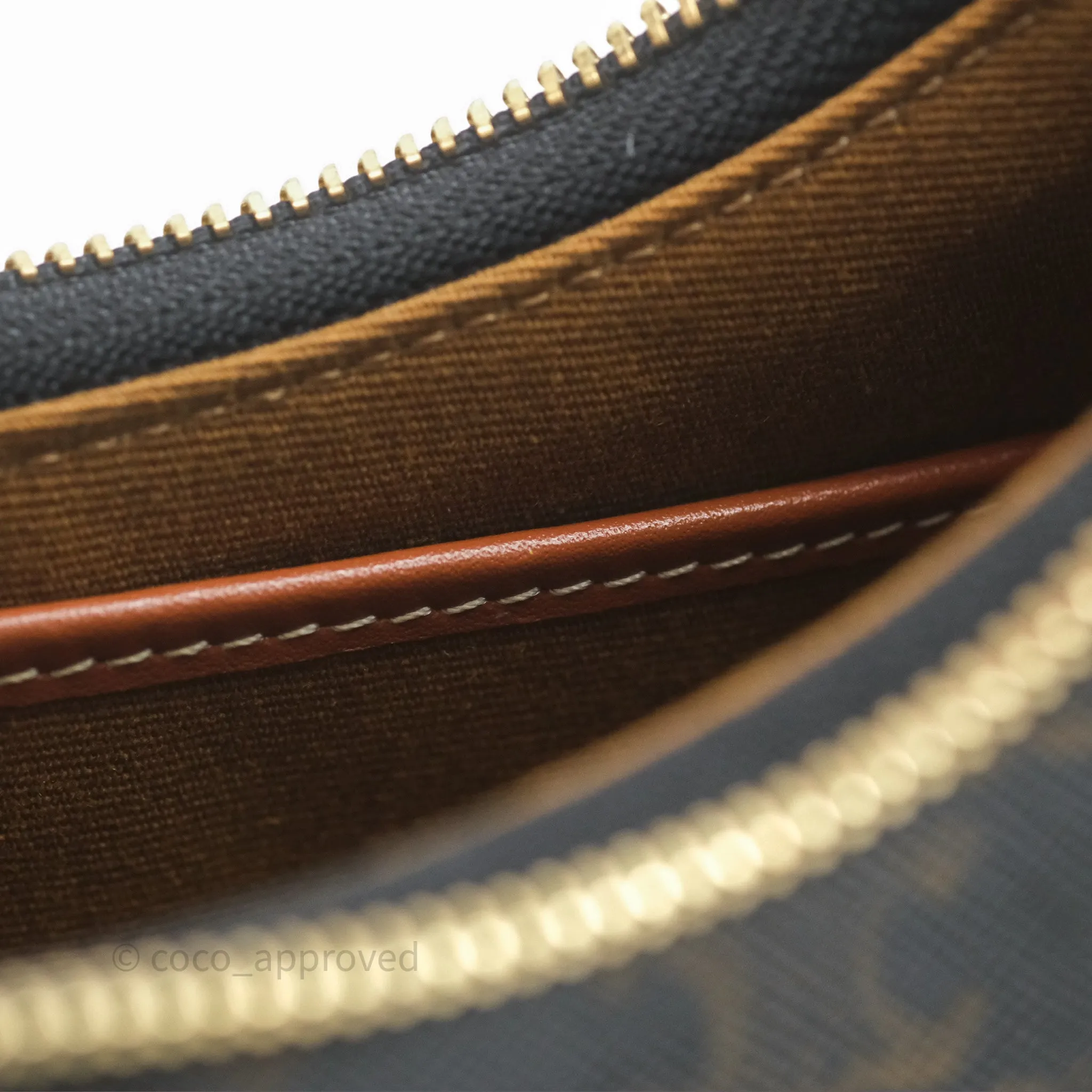 Celine Ava Bag In Triomphe Canvas Calfskin Tan