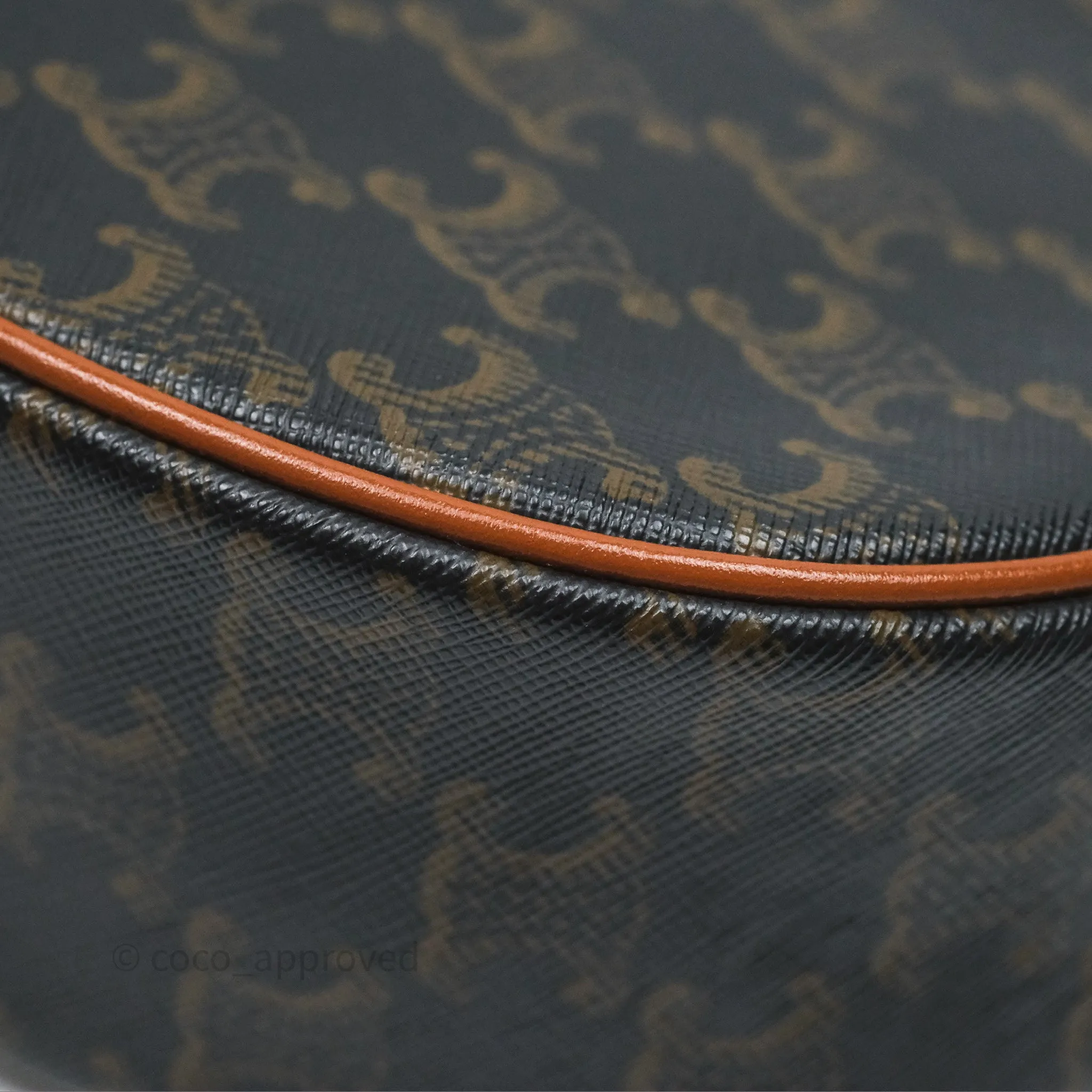 Celine Ava Bag In Triomphe Canvas Calfskin Tan