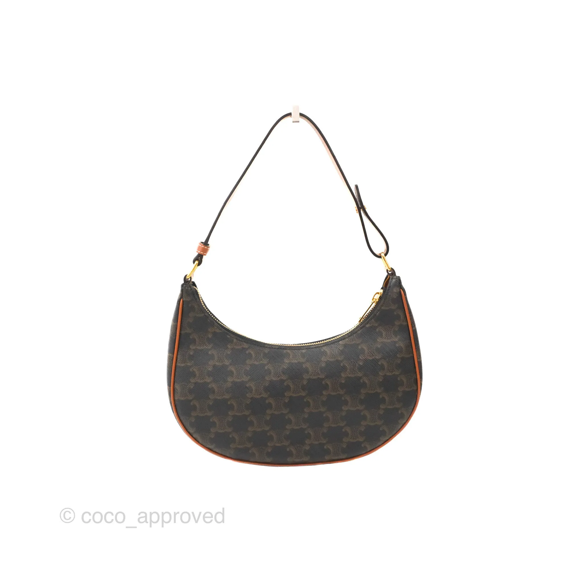 Celine Ava Bag In Triomphe Canvas Calfskin Tan