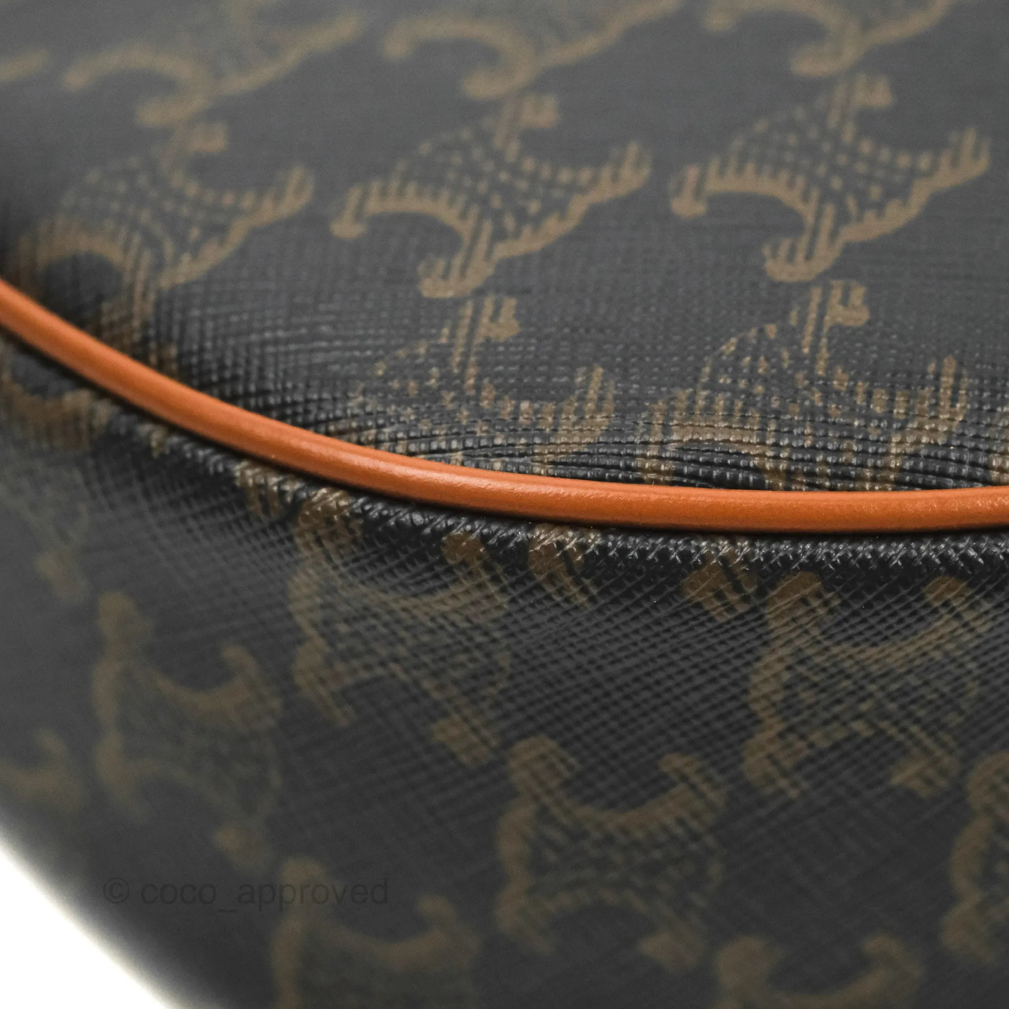Celine Ava Bag In Triomphe Canvas Calfskin Tan