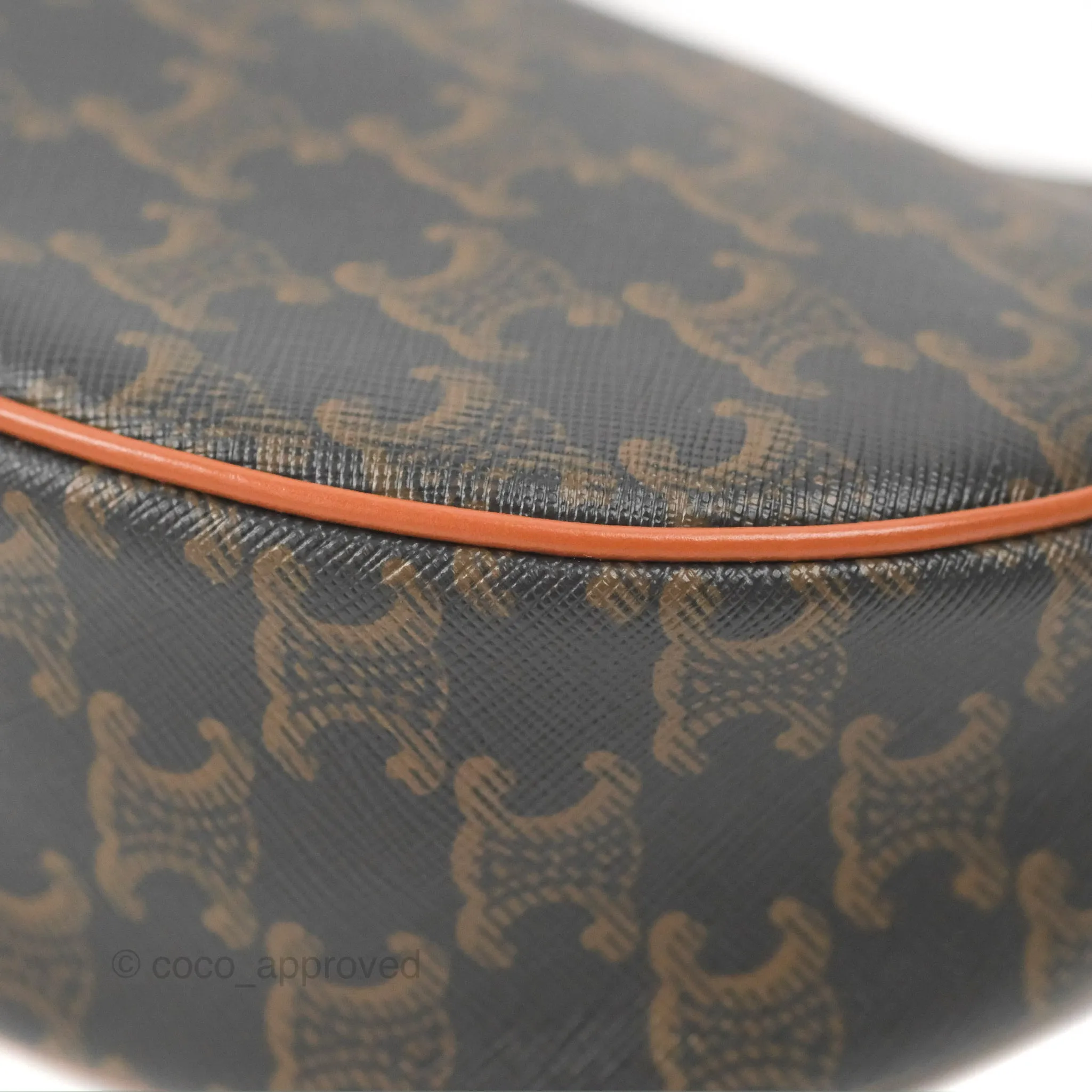 Celine Ava Bag In Triomphe Canvas Calfskin Tan