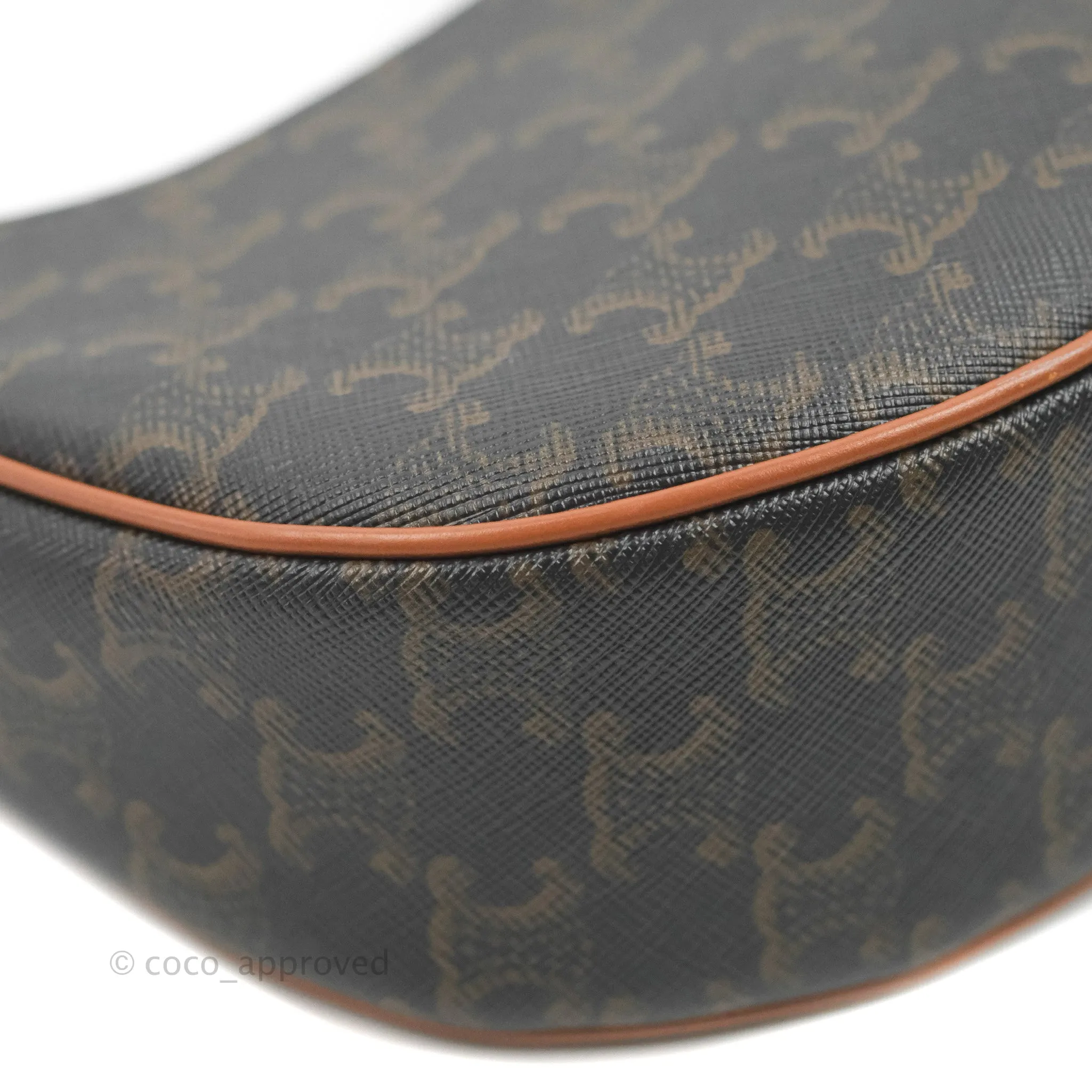 Celine Ava Bag In Triomphe Canvas Calfskin Tan