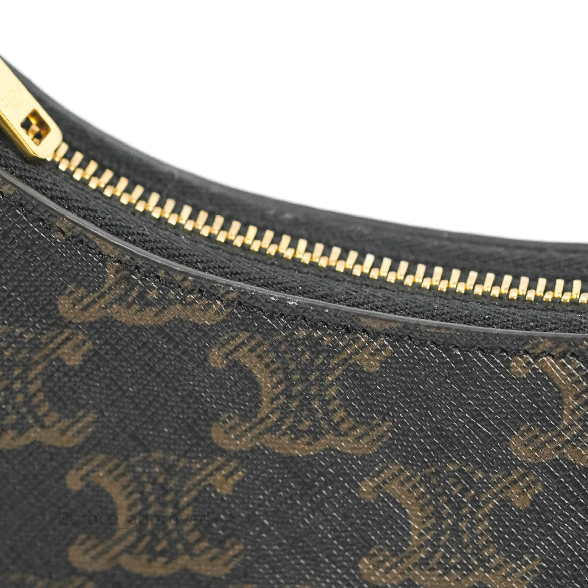 Celine Ava Bag In Triomphe Canvas Calfskin Tan