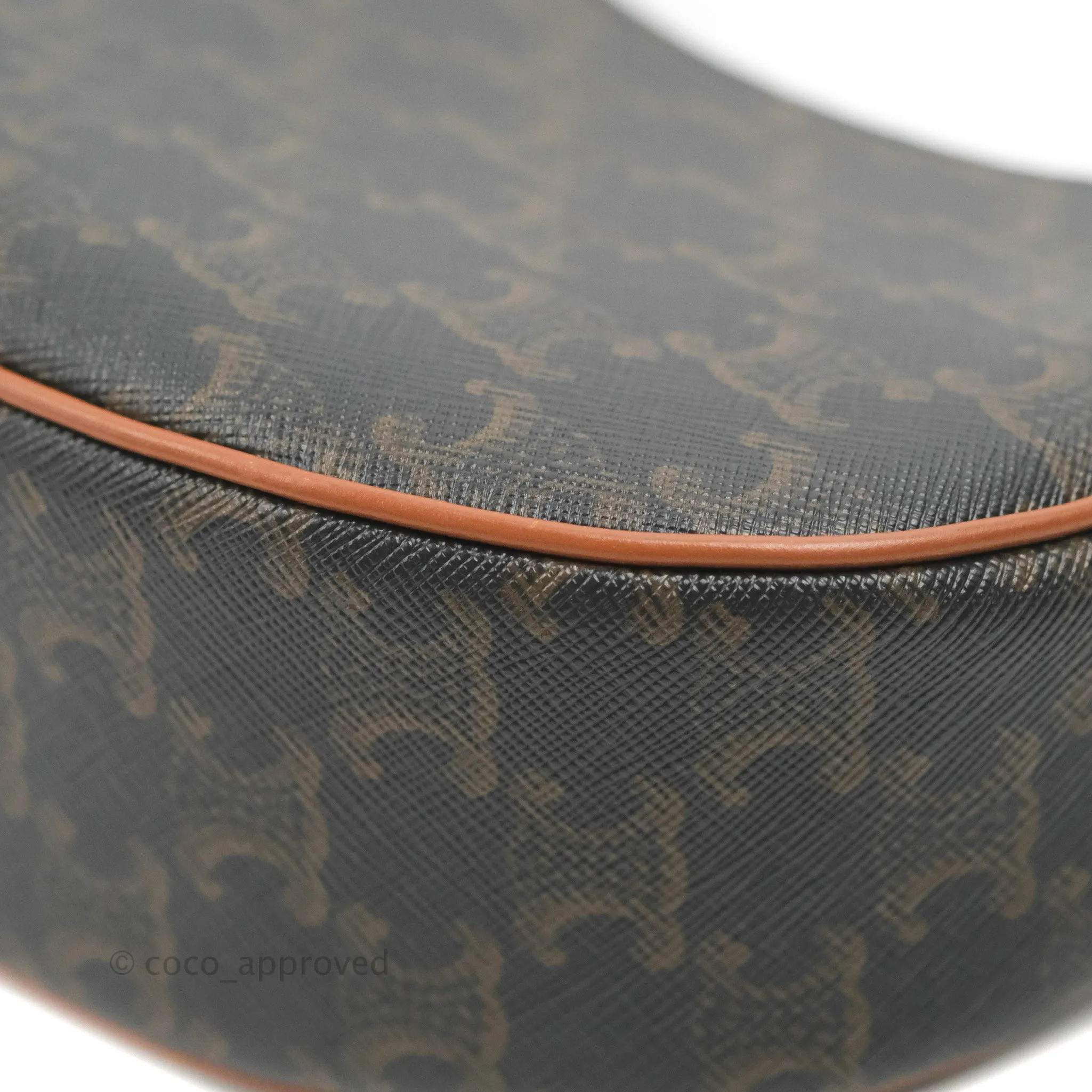 Celine Ava Bag In Triomphe Canvas Calfskin Tan